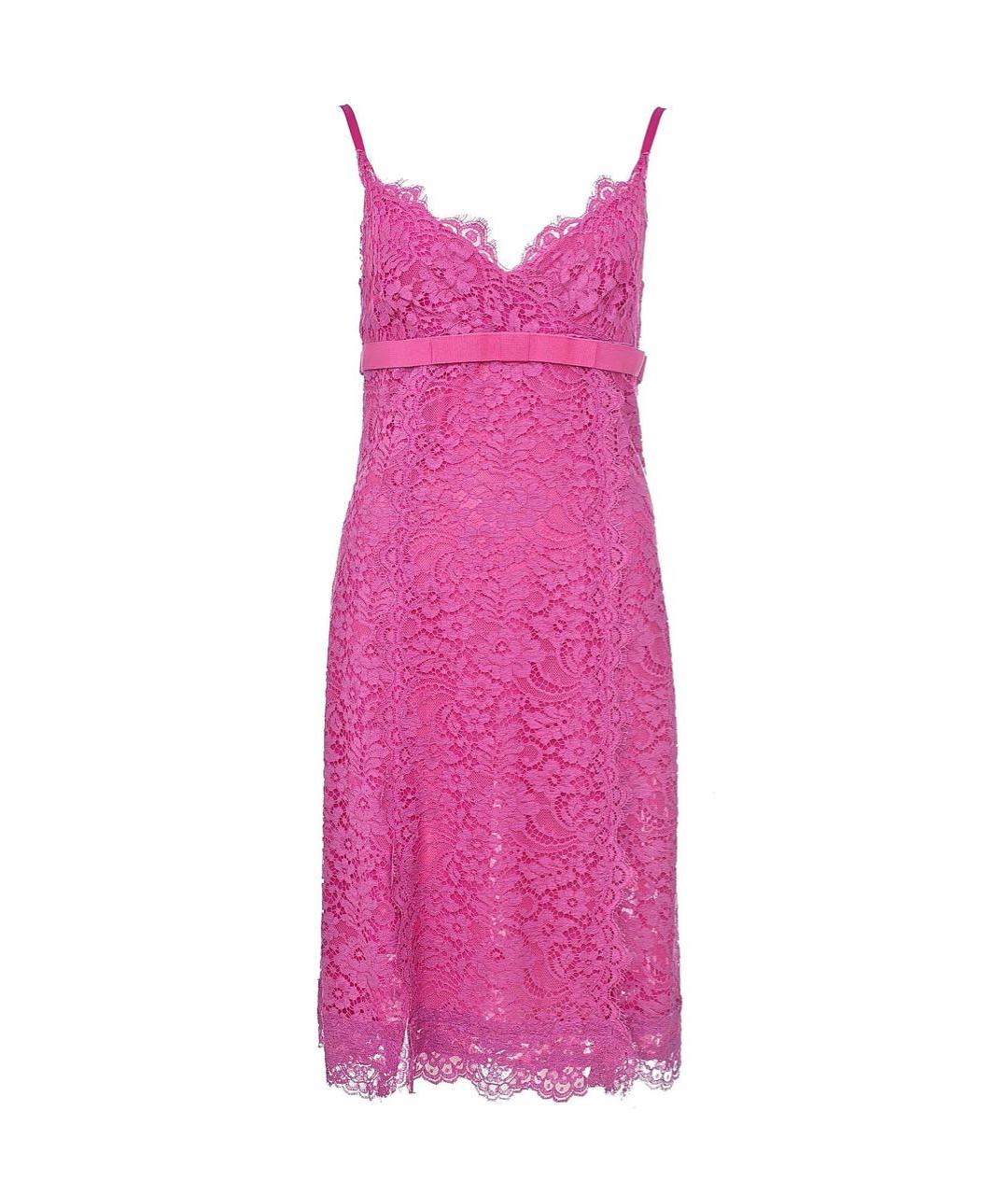 DOLCE&GABBANA Розовое хлопковое коктейльное платье, фото 1