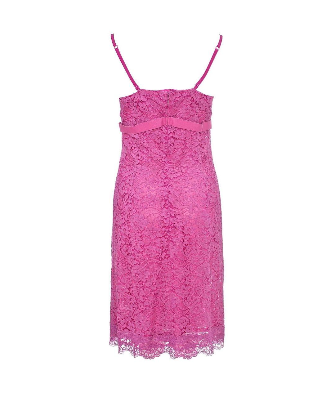 DOLCE&GABBANA Розовое хлопковое коктейльное платье, фото 2