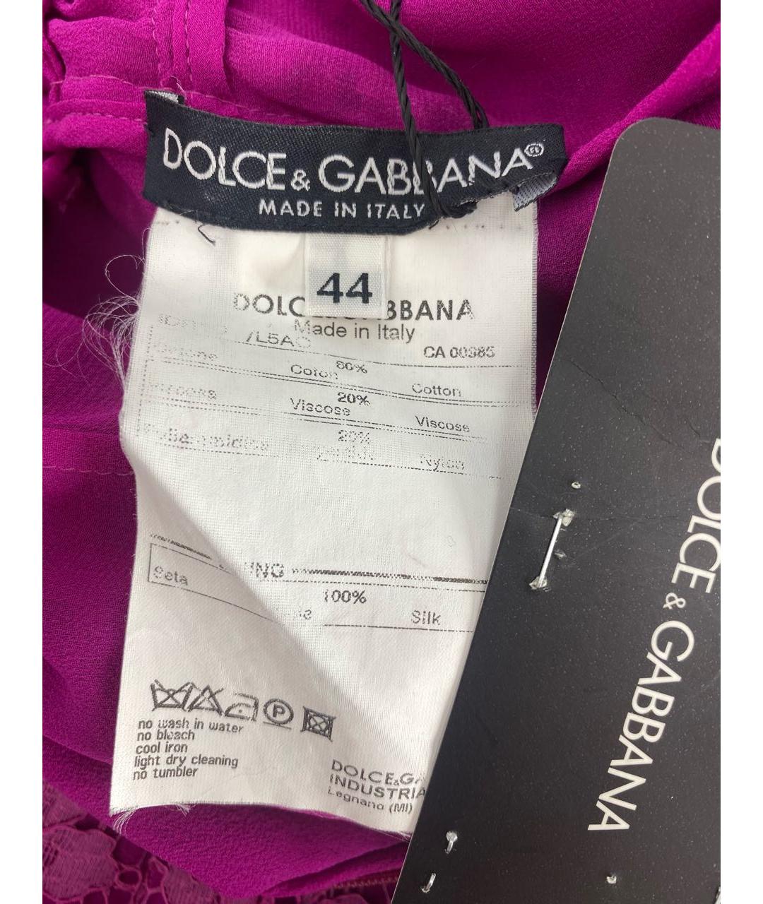 DOLCE&GABBANA Розовое хлопковое коктейльное платье, фото 6