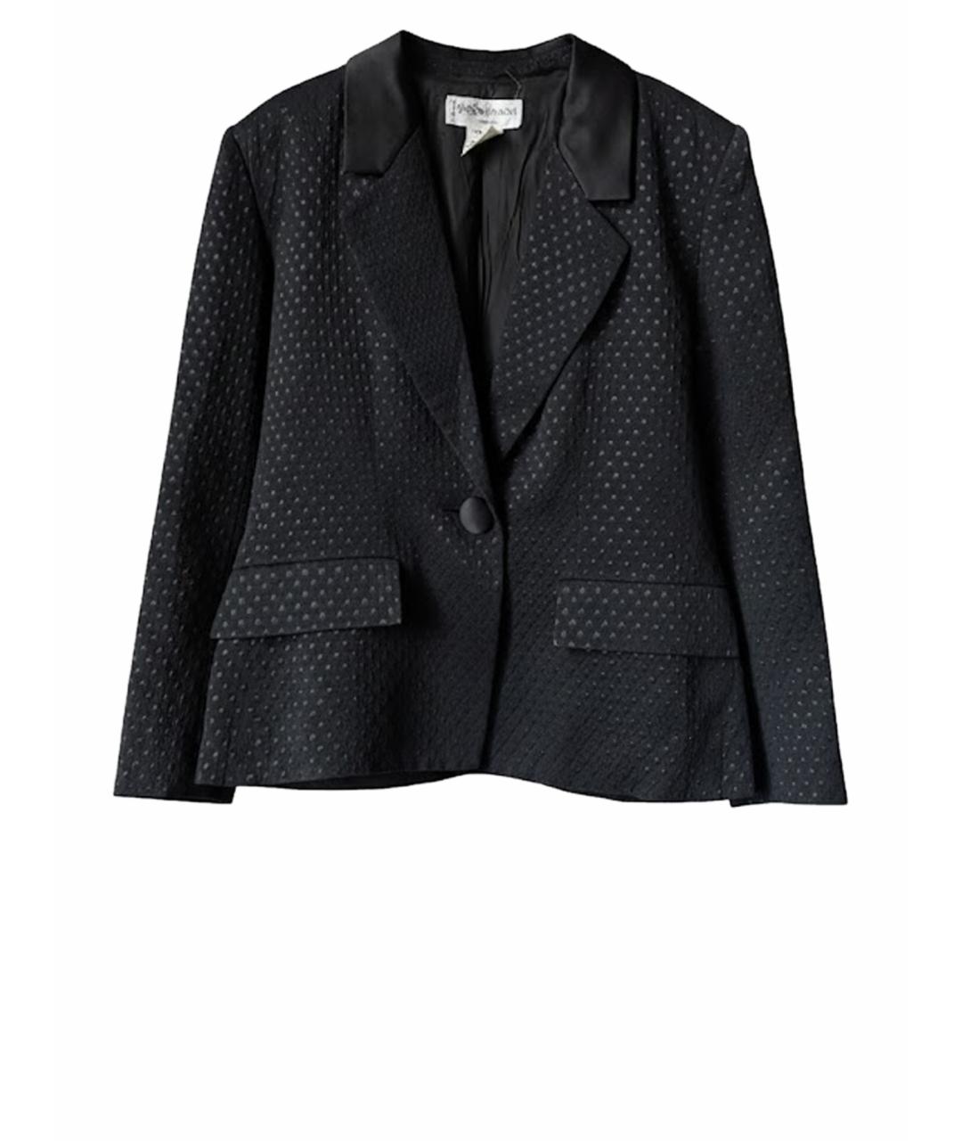 SAINT LAURENT Черный хлопковый жакет/пиджак, фото 1