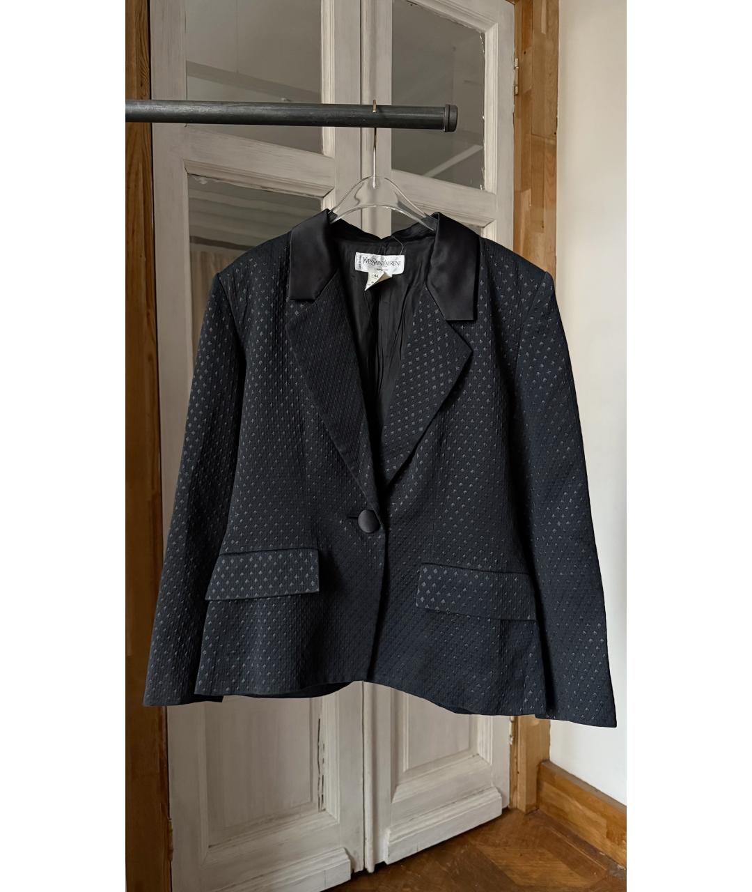 SAINT LAURENT Черный хлопковый жакет/пиджак, фото 6