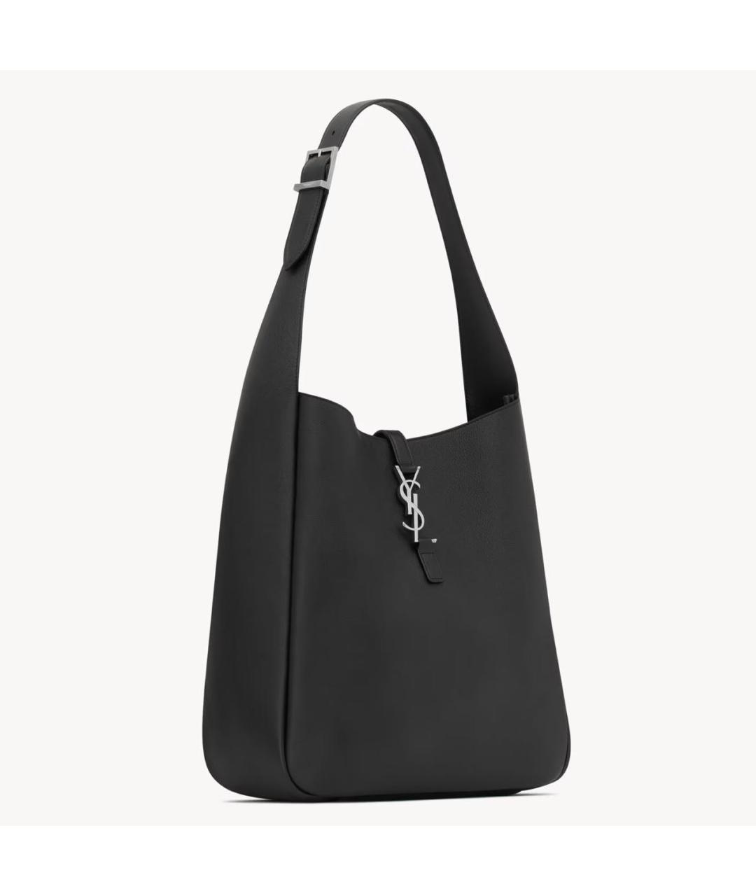 SAINT LAURENT Черная кожаная сумка тоут, фото 4