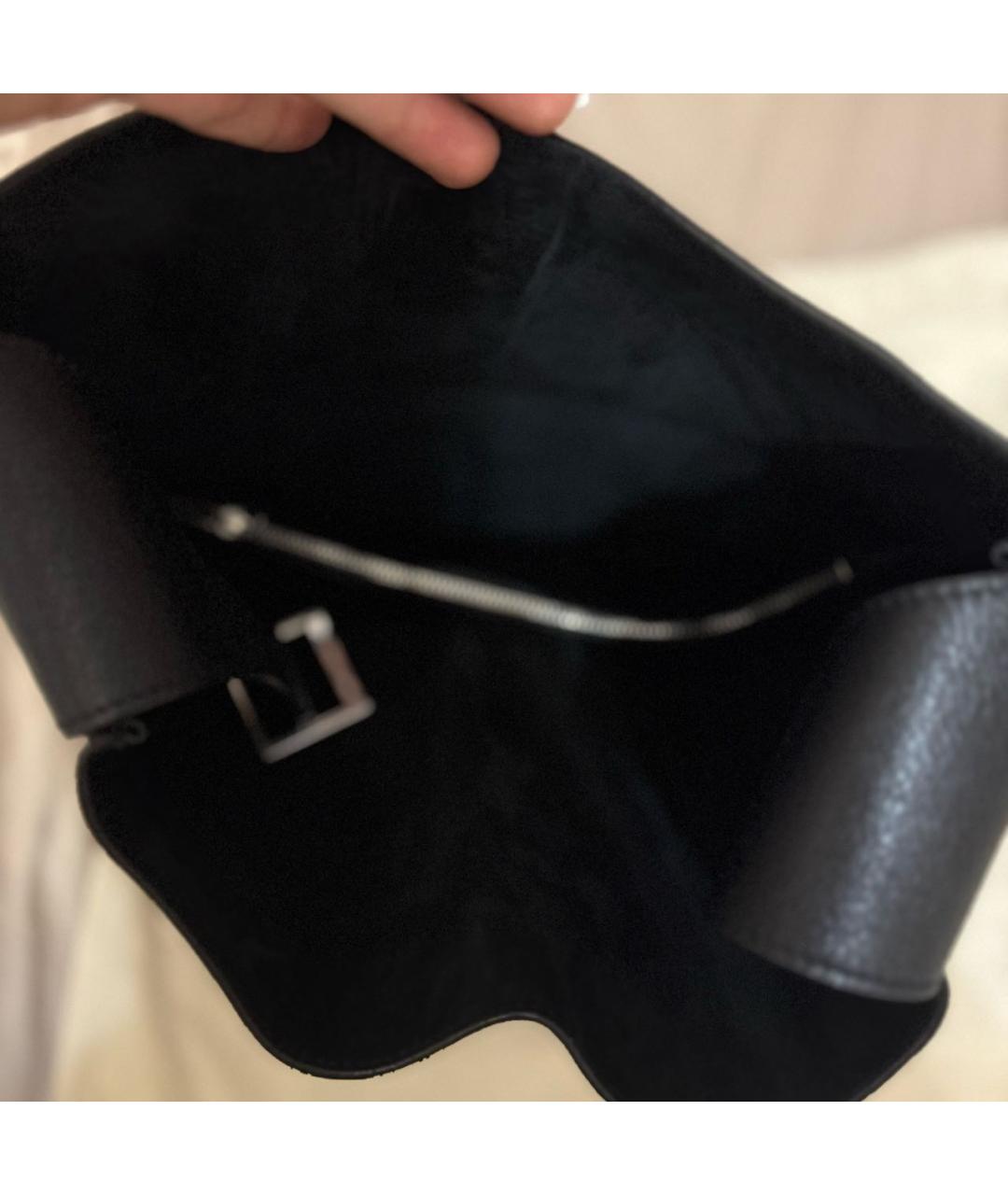 SAINT LAURENT Черная кожаная сумка тоут, фото 3