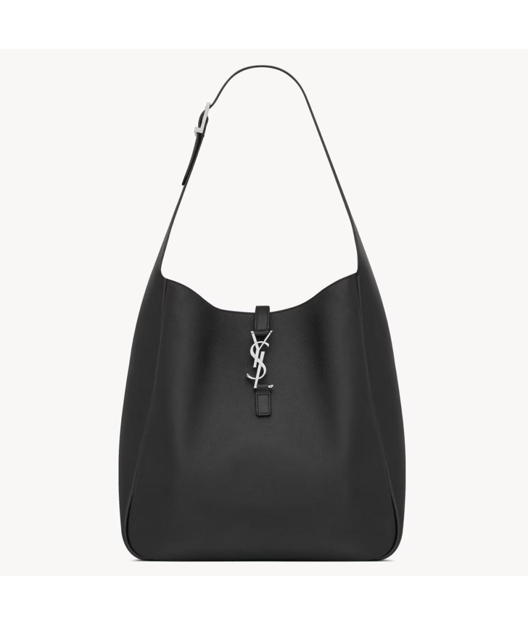 SAINT LAURENT Черная кожаная сумка тоут, фото 6