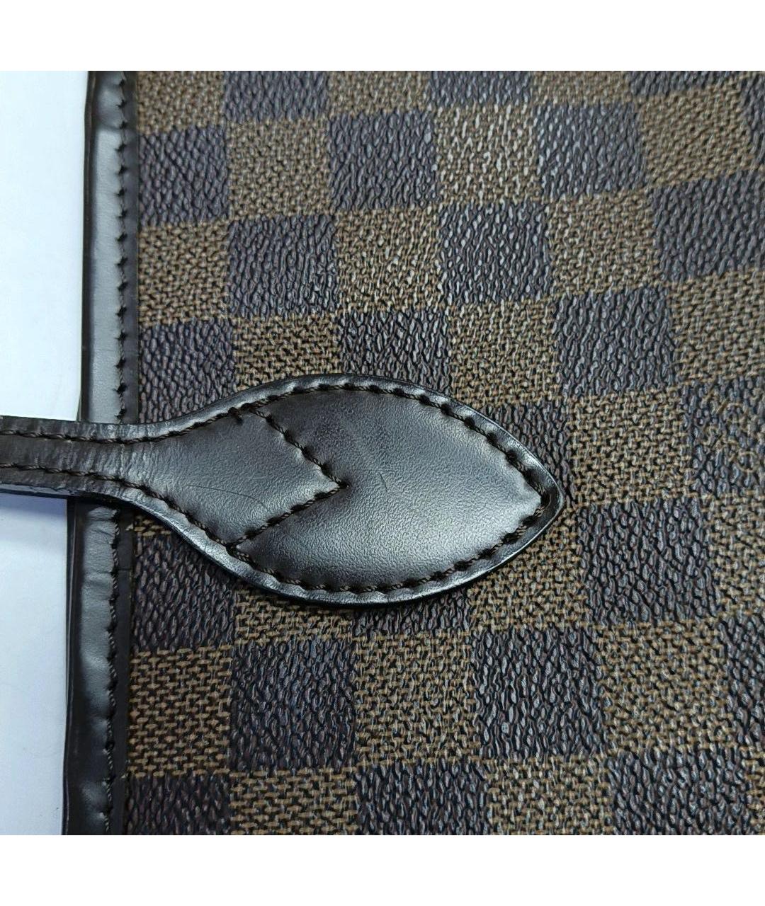 LOUIS VUITTON Коричневая кожаная сумка тоут, фото 8