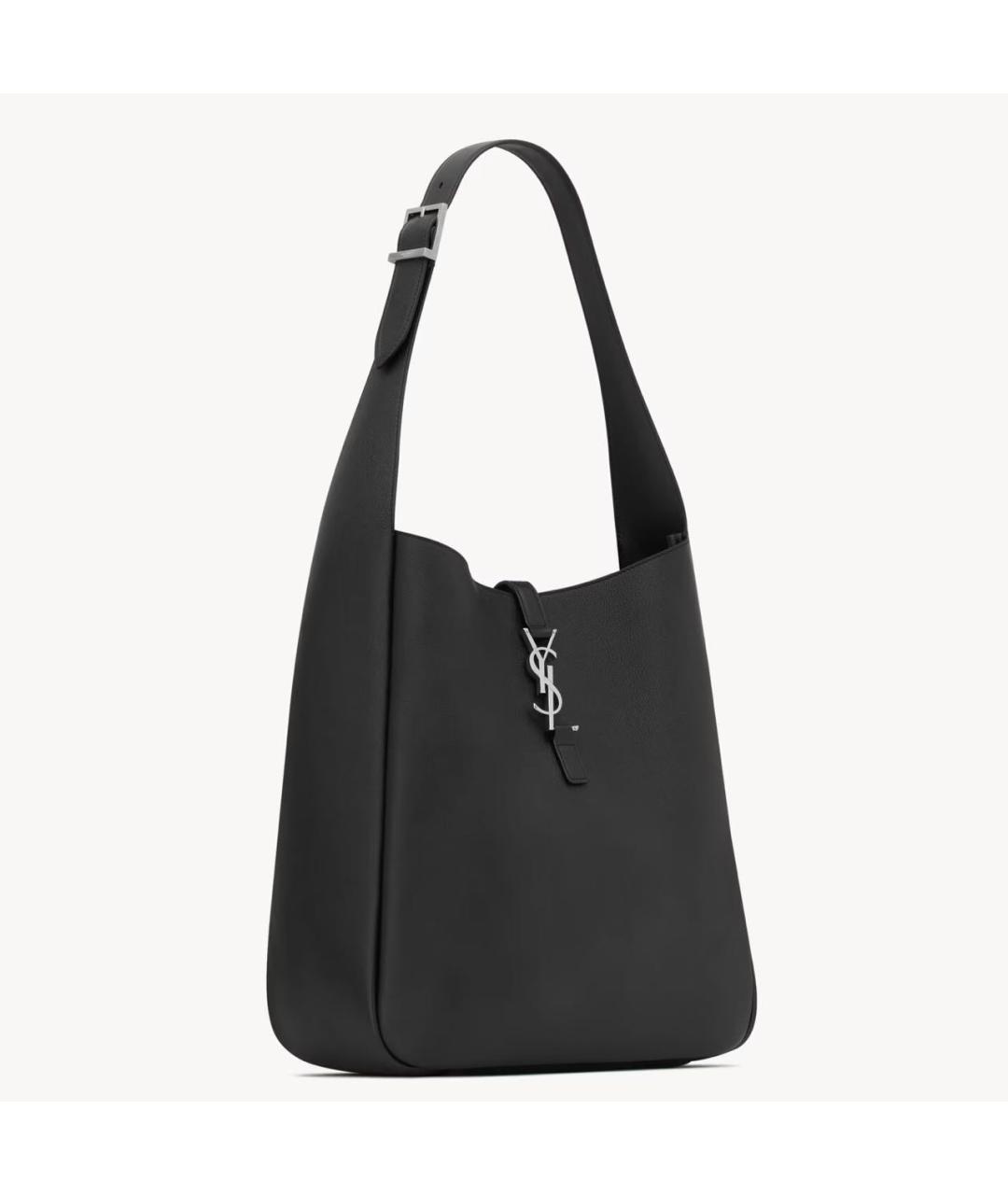 SAINT LAURENT Черная кожаная сумка тоут, фото 4