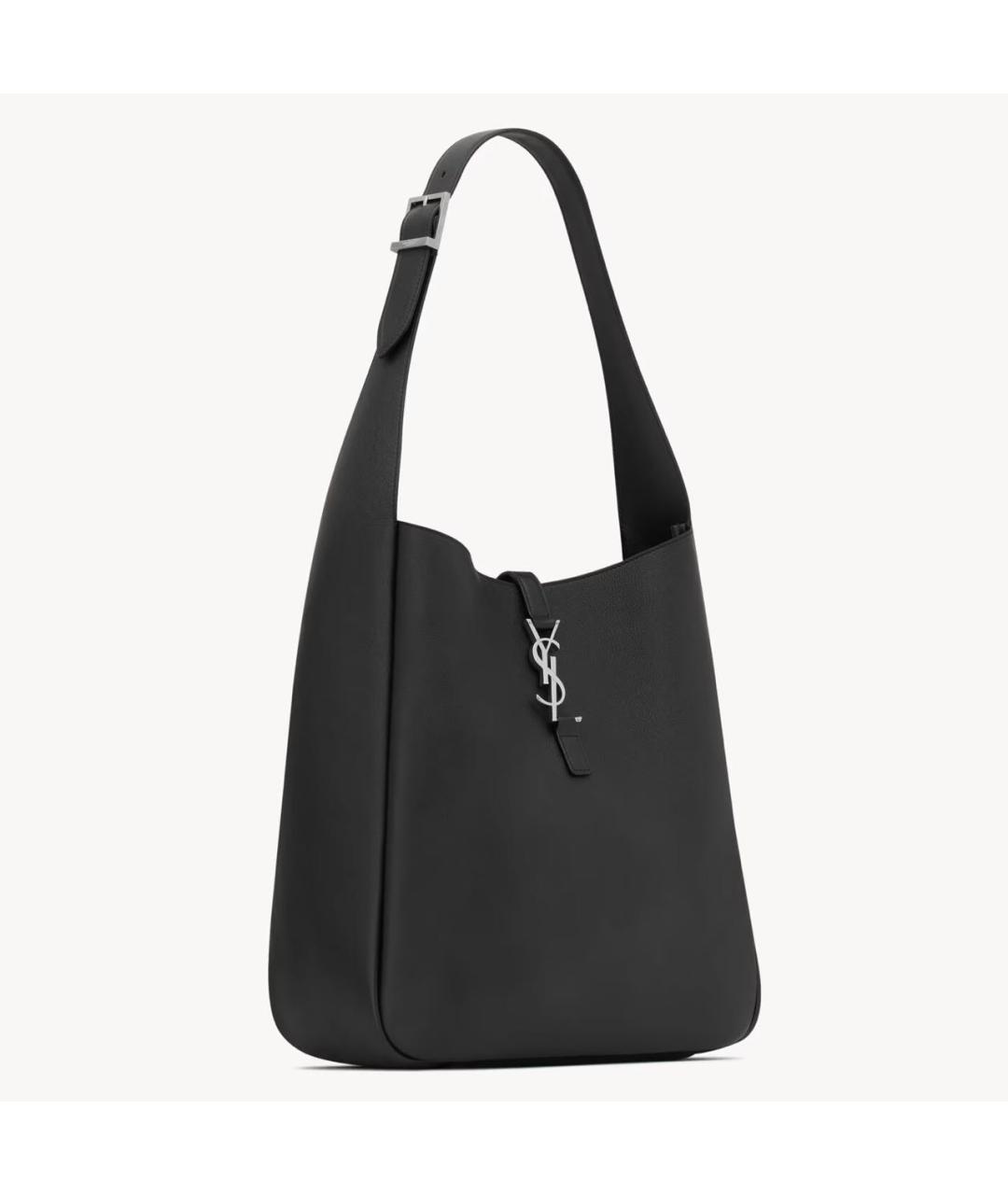 SAINT LAURENT Черная кожаная сумка тоут, фото 4