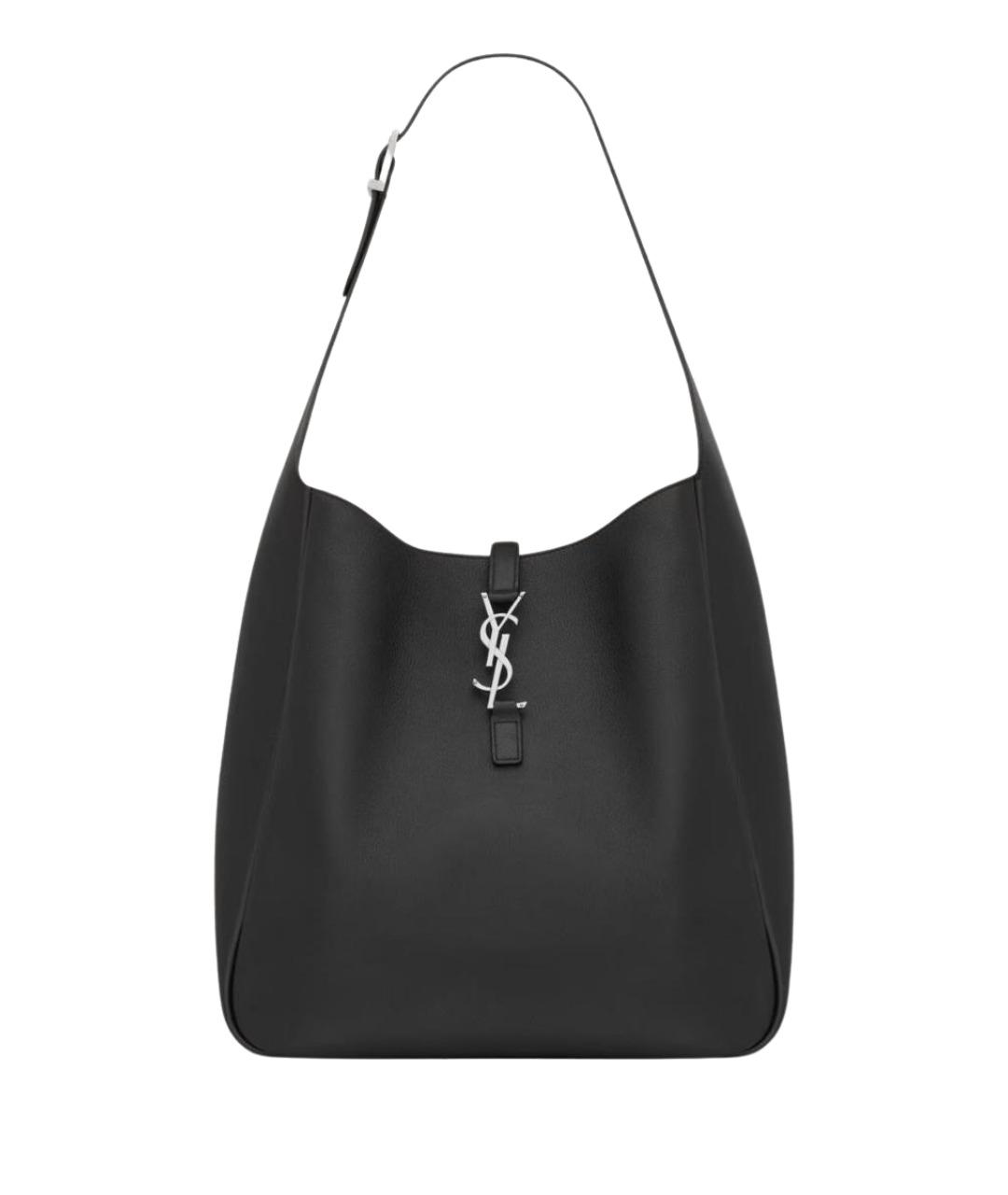 SAINT LAURENT Черная кожаная сумка тоут, фото 1