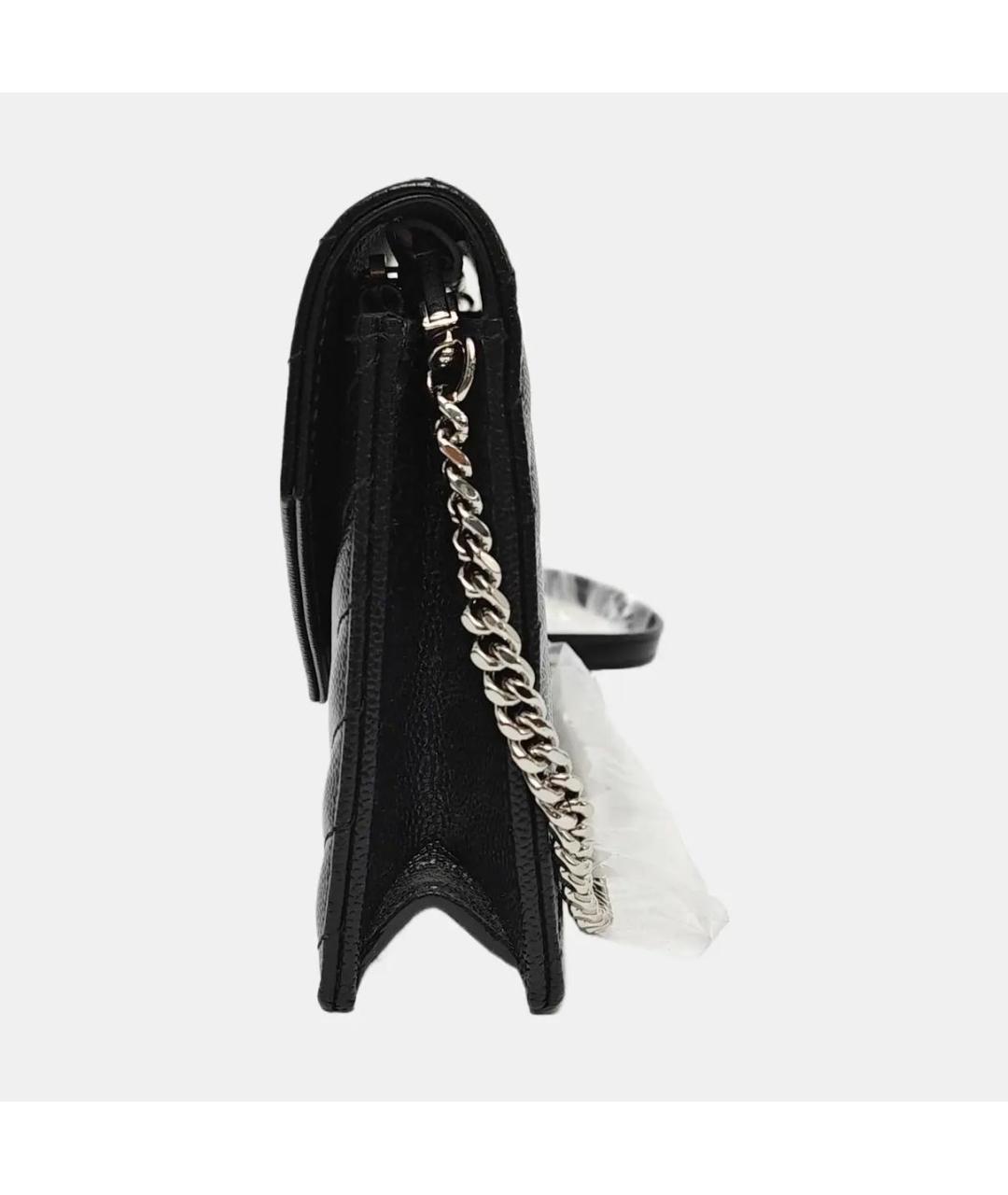 SAINT LAURENT Черная кожаная сумка через плечо, фото 2