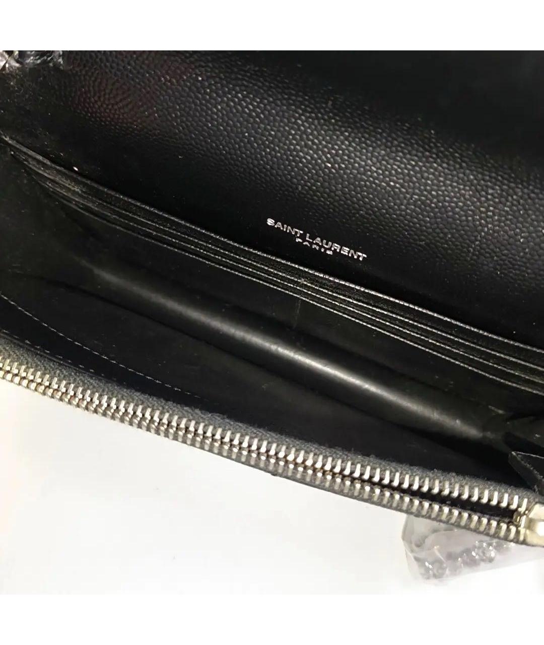 SAINT LAURENT Черная кожаная сумка через плечо, фото 6