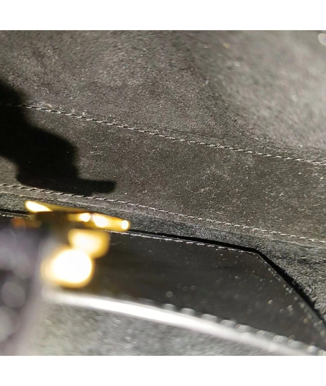 SAINT LAURENT Черная кожаная сумка с короткими ручками, фото 8