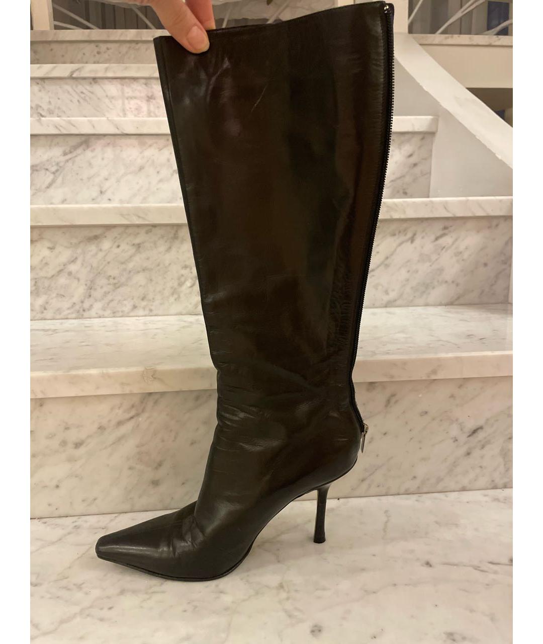 JIMMY CHOO Черные кожаные сапоги, фото 5