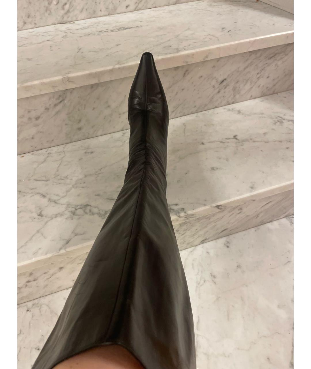 JIMMY CHOO Черные кожаные сапоги, фото 2