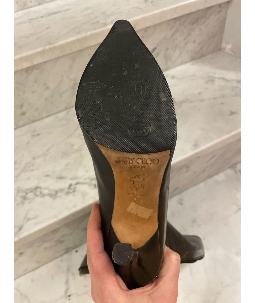 JIMMY CHOO Черные кожаные сапоги, фото 4