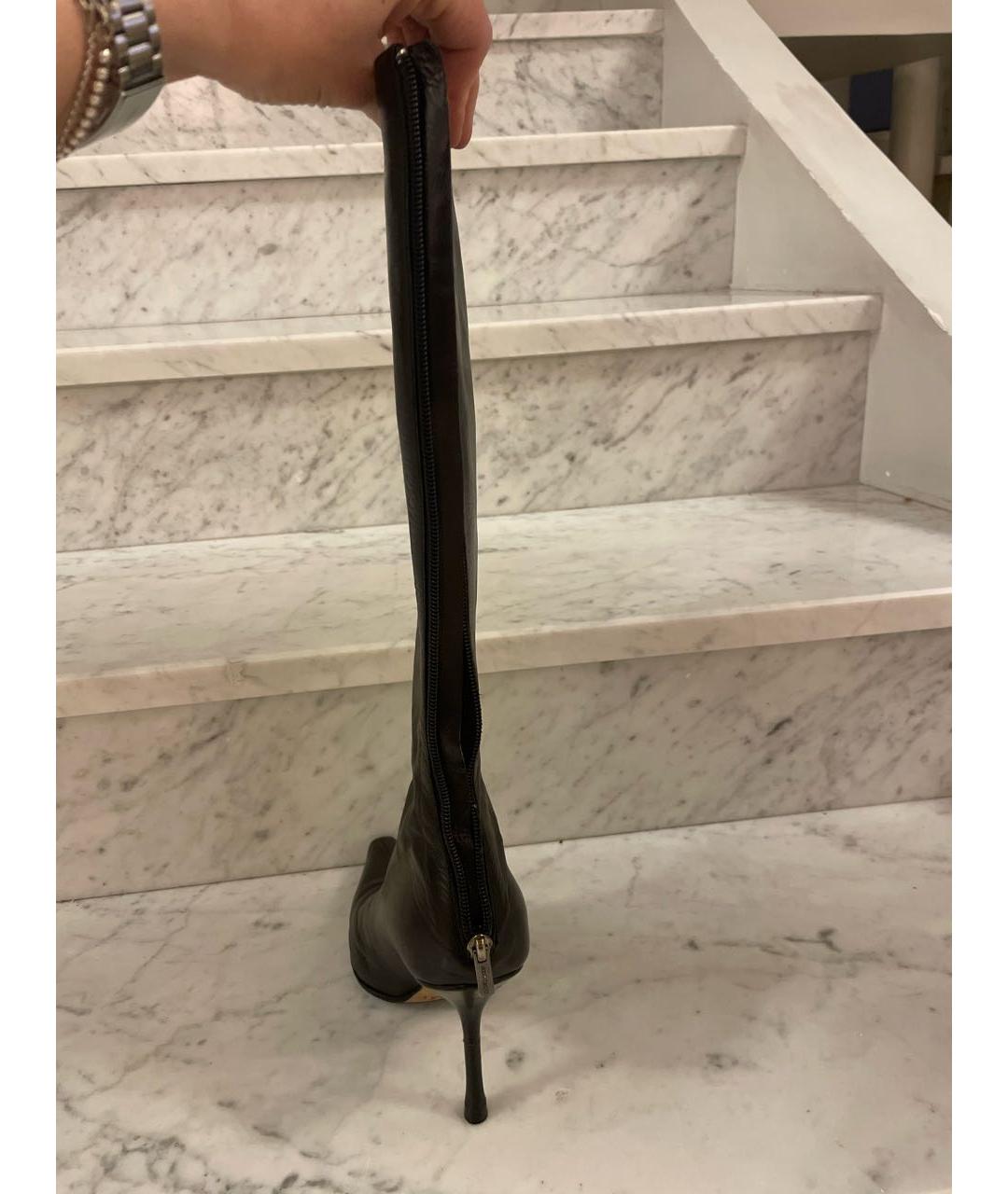 JIMMY CHOO Черные кожаные сапоги, фото 3