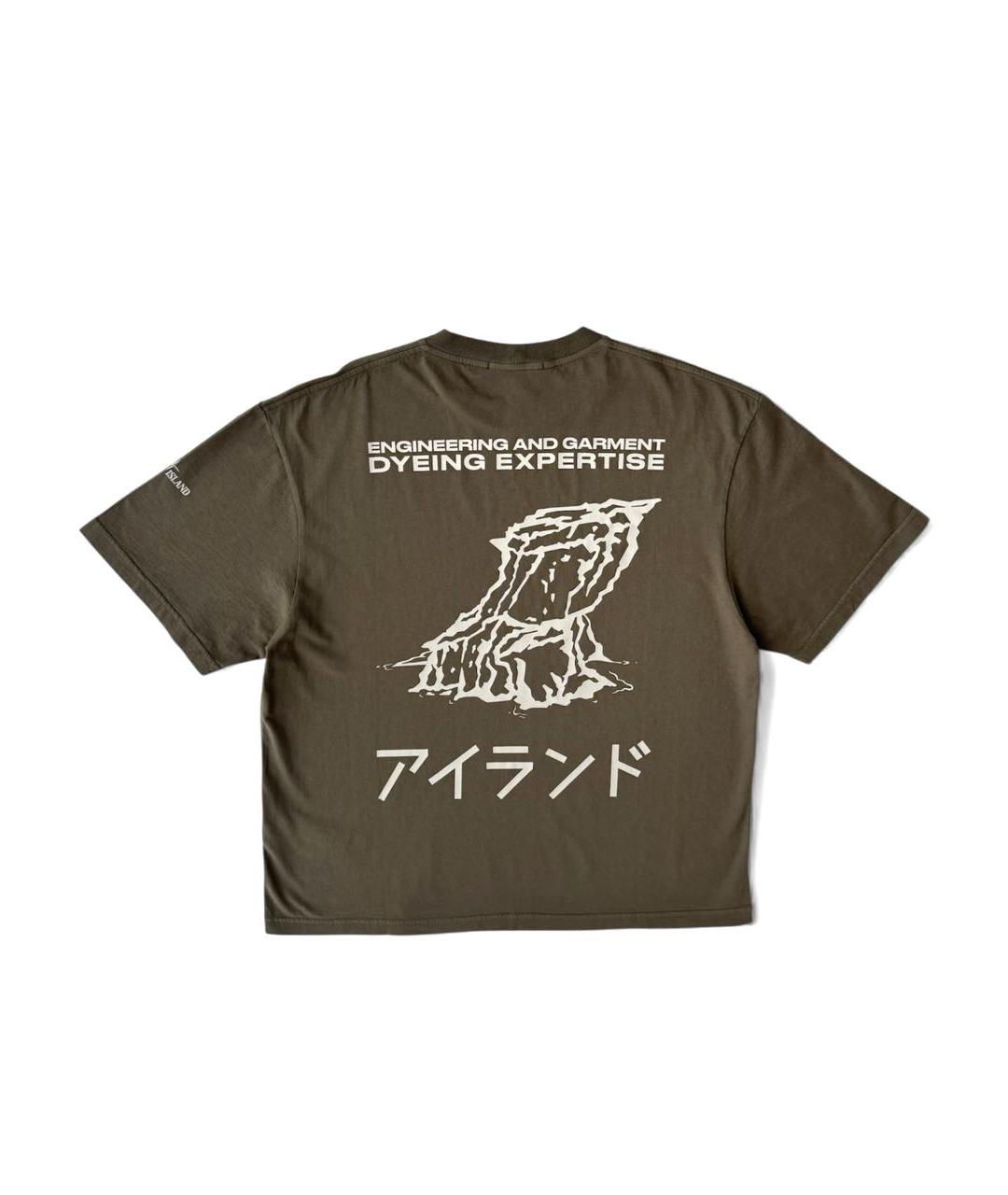 STONE ISLAND Хаки хлопковая майка, фото 2