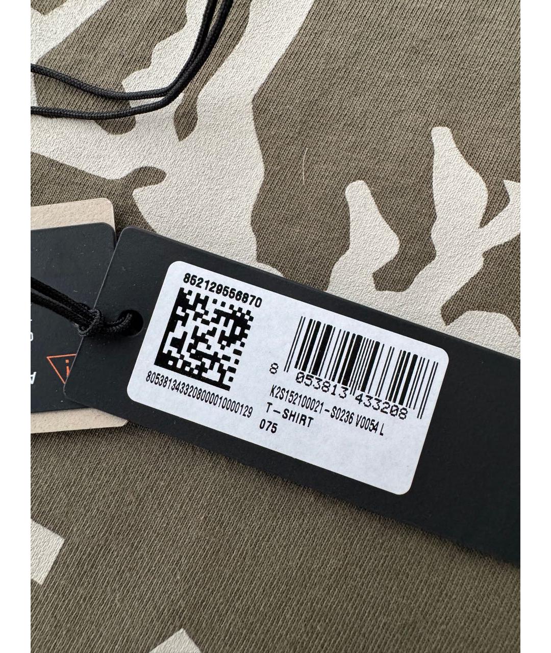 STONE ISLAND Хаки хлопковая майка, фото 6