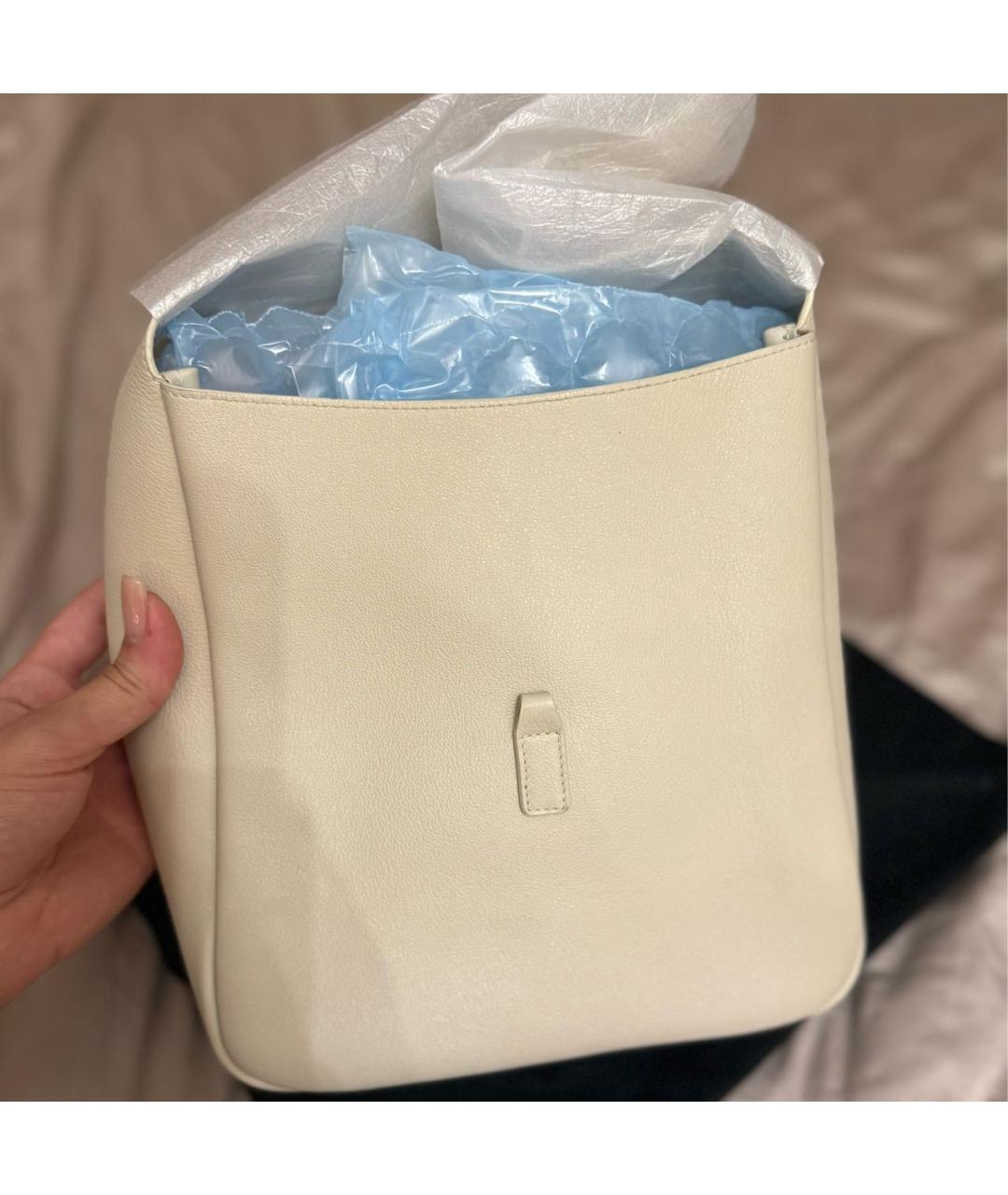 SAINT LAURENT Бежевая кожаная сумка тоут, фото 2