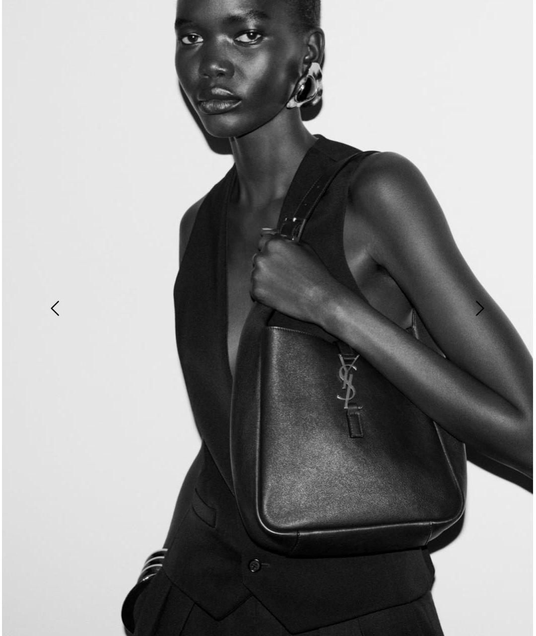 SAINT LAURENT Бежевая кожаная сумка тоут, фото 7