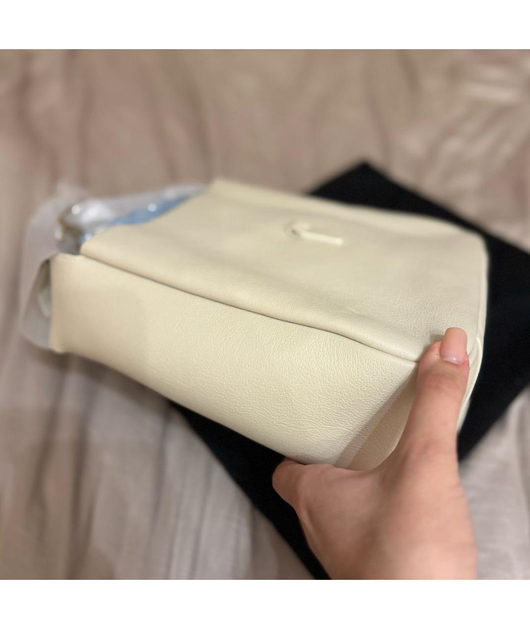 SAINT LAURENT Бежевая кожаная сумка тоут, фото 5