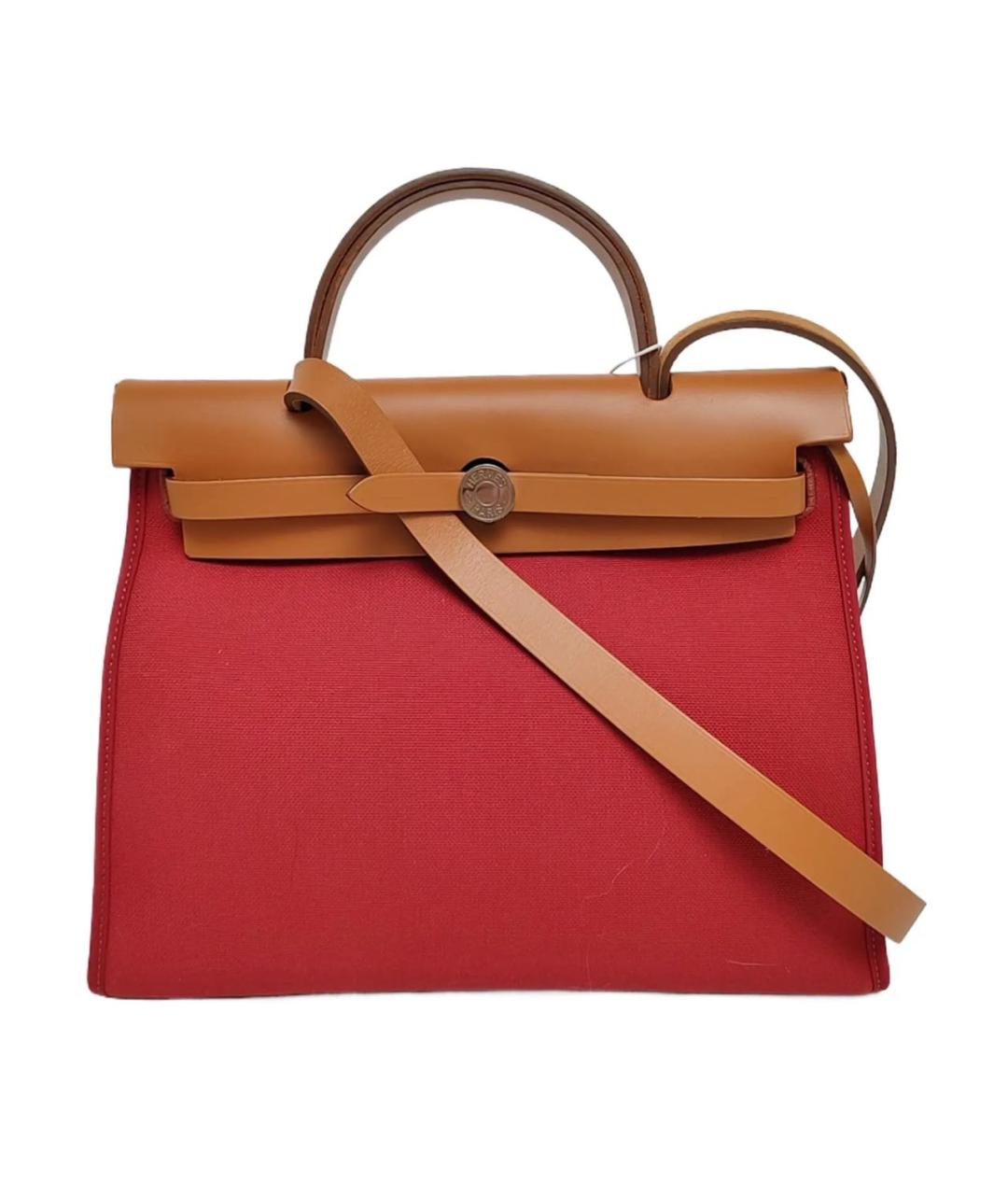 HERMES Красная кожаная сумка через плечо, фото 1