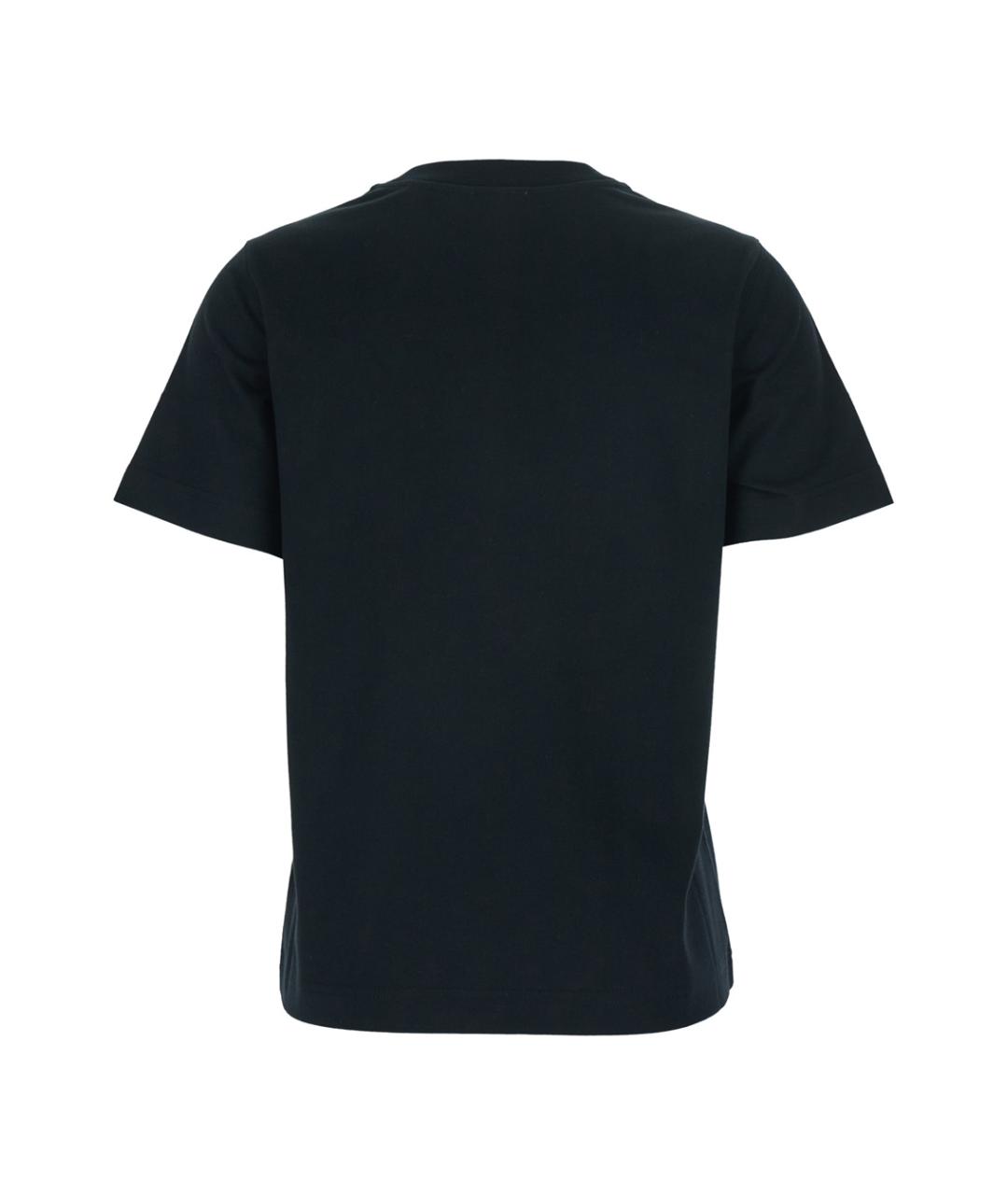 BURBERRY Черная хлопковая футболка, фото 2