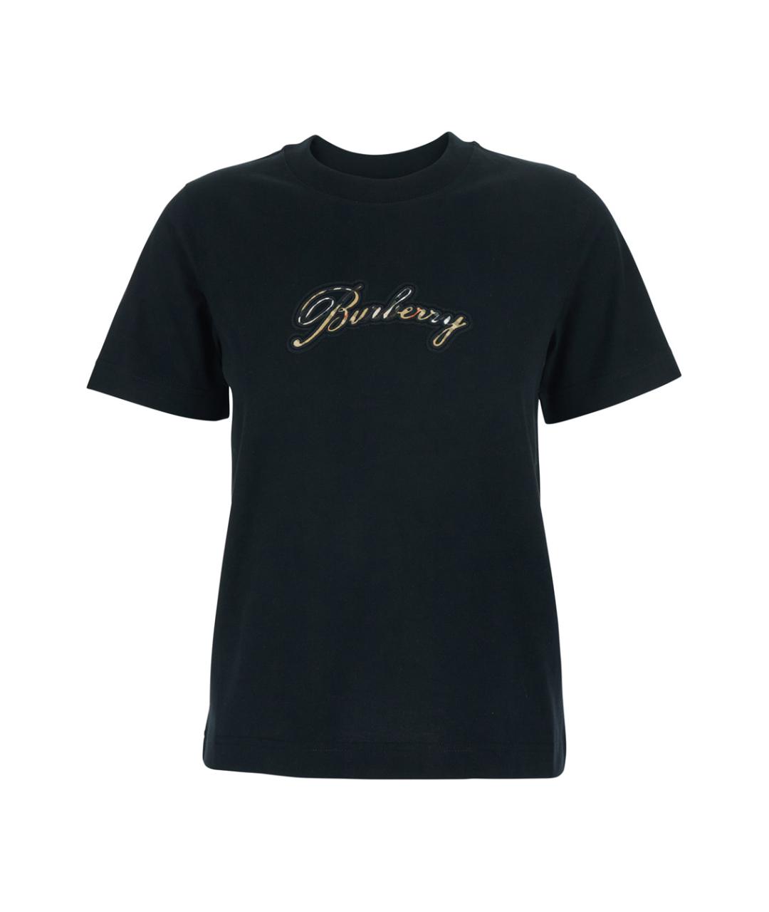 BURBERRY Черная хлопковая футболка, фото 1