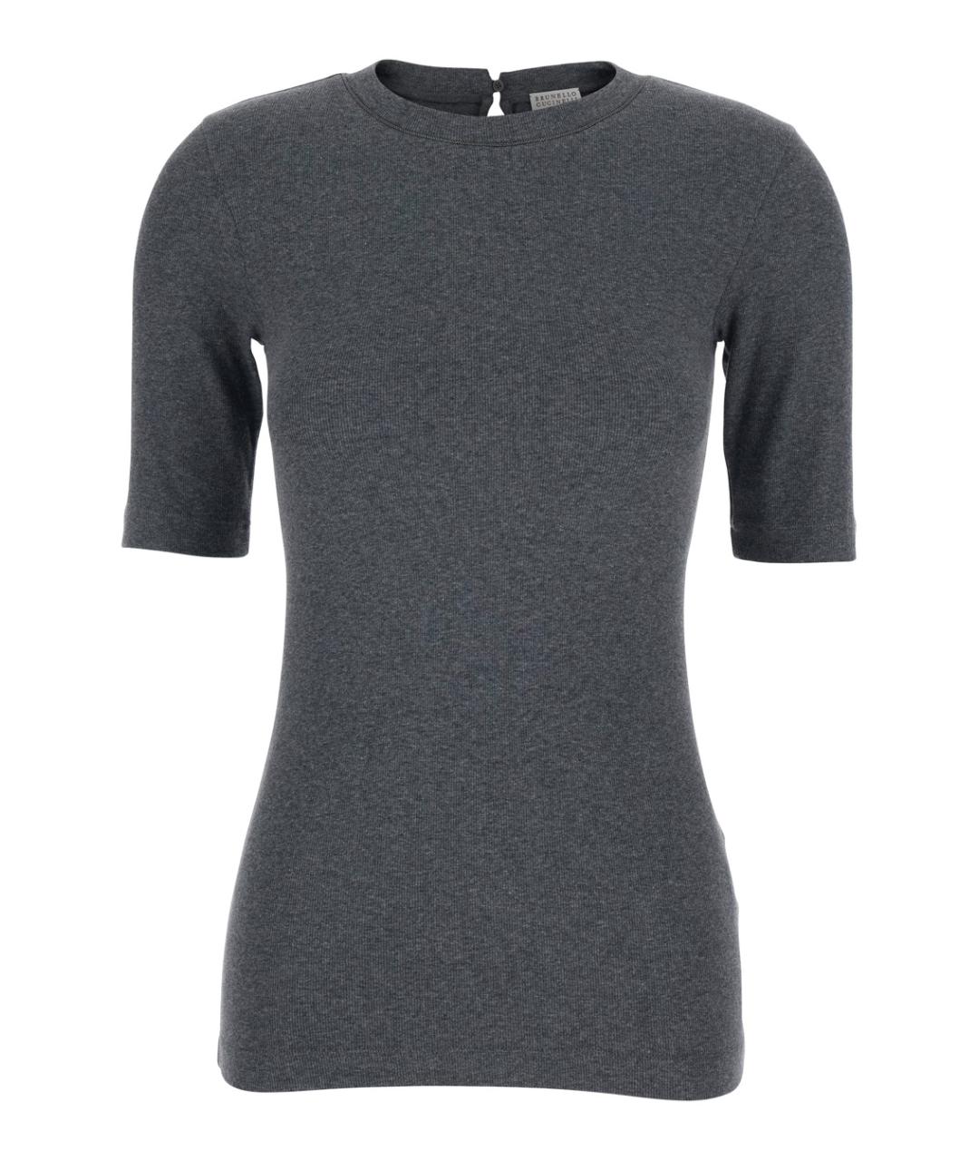 BRUNELLO CUCINELLI Серая хлопковая футболка, фото 1