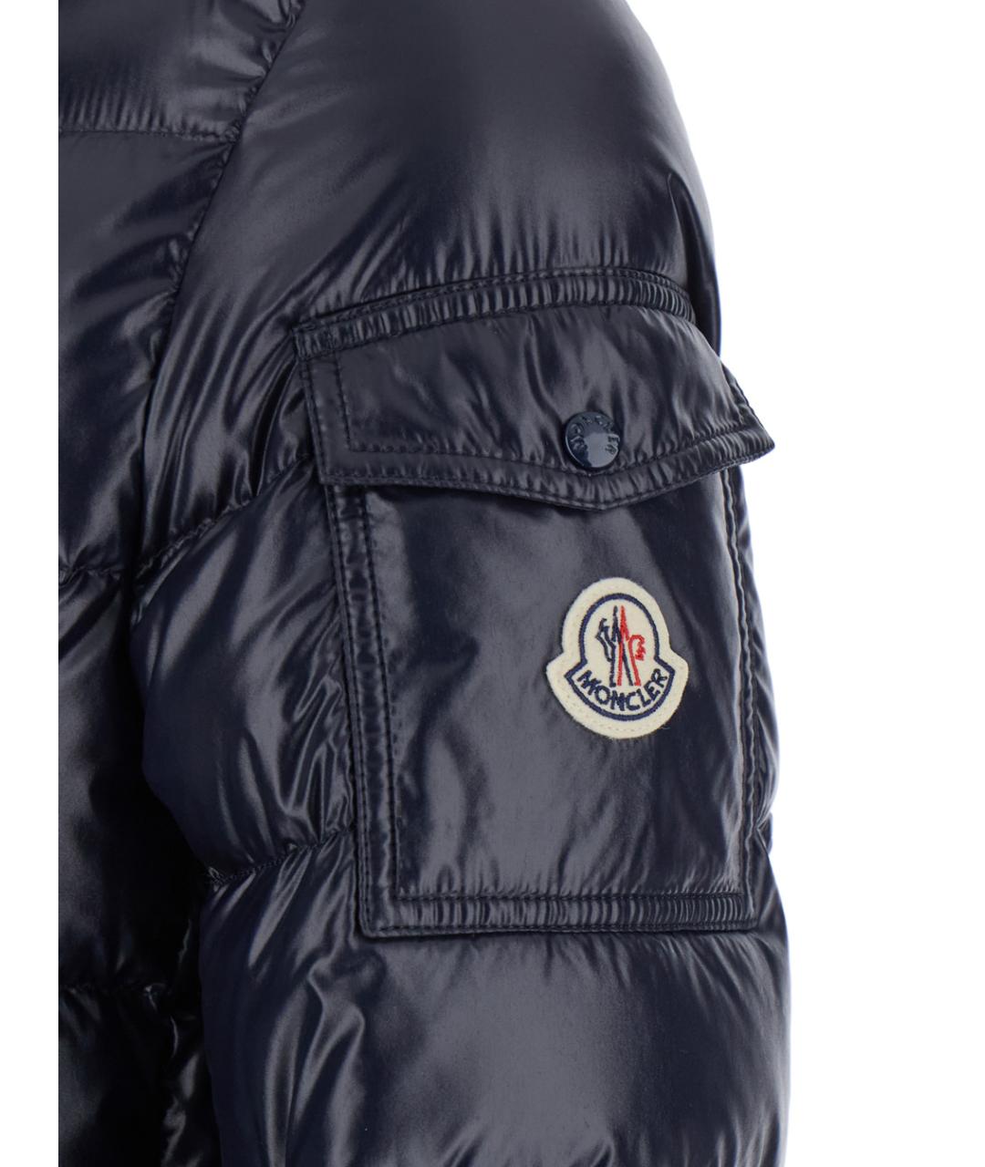 MONCLER Темно-синий полиамидовый пуховик, фото 3