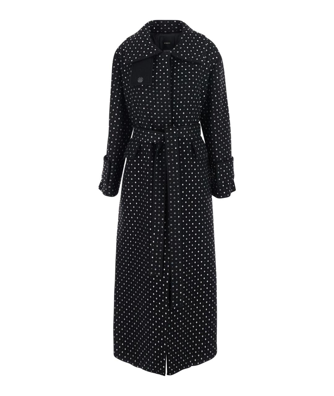 PINKO Черное шерстяное пальто, фото 1