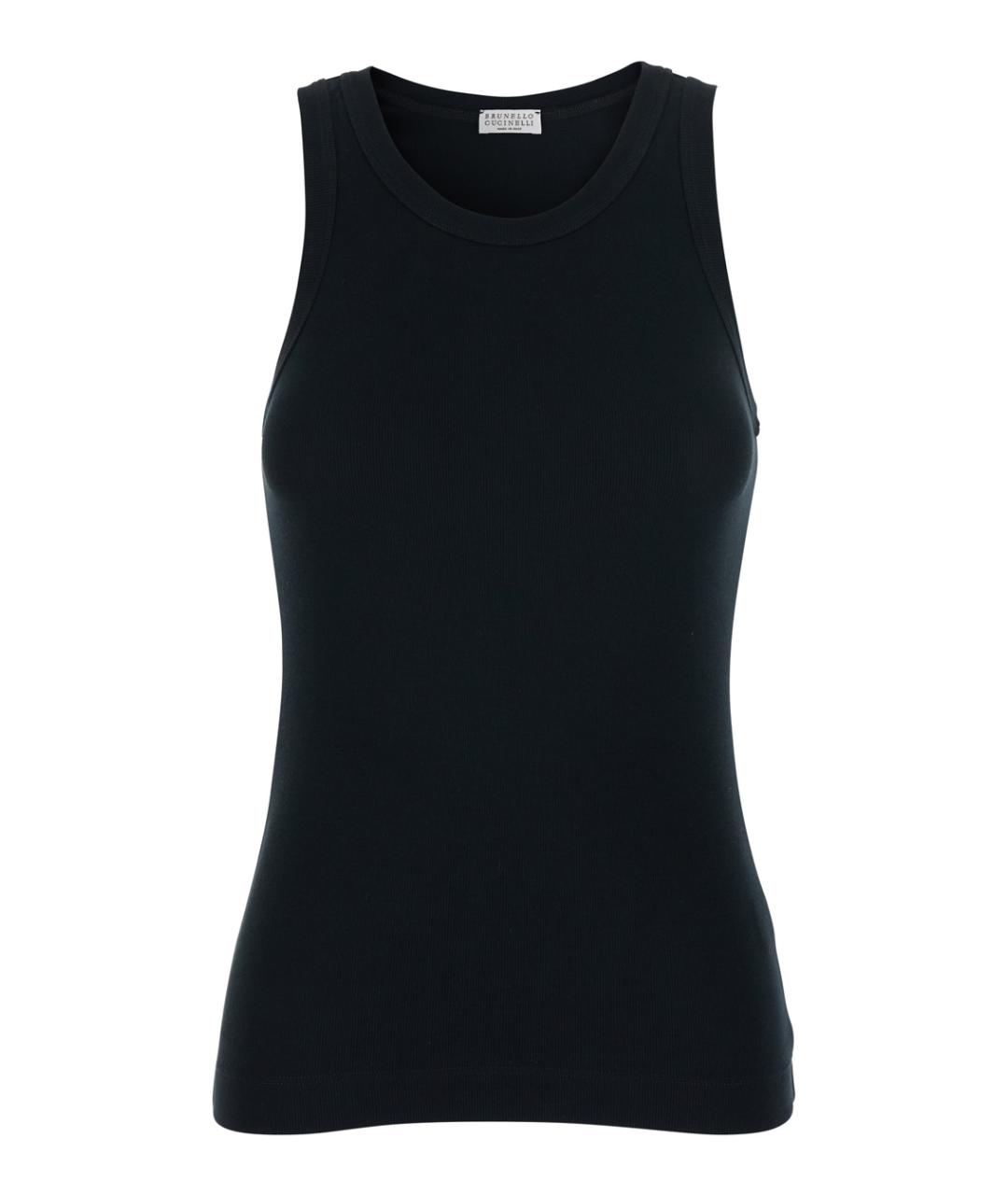 BRUNELLO CUCINELLI Черная хлопковая майка, фото 1