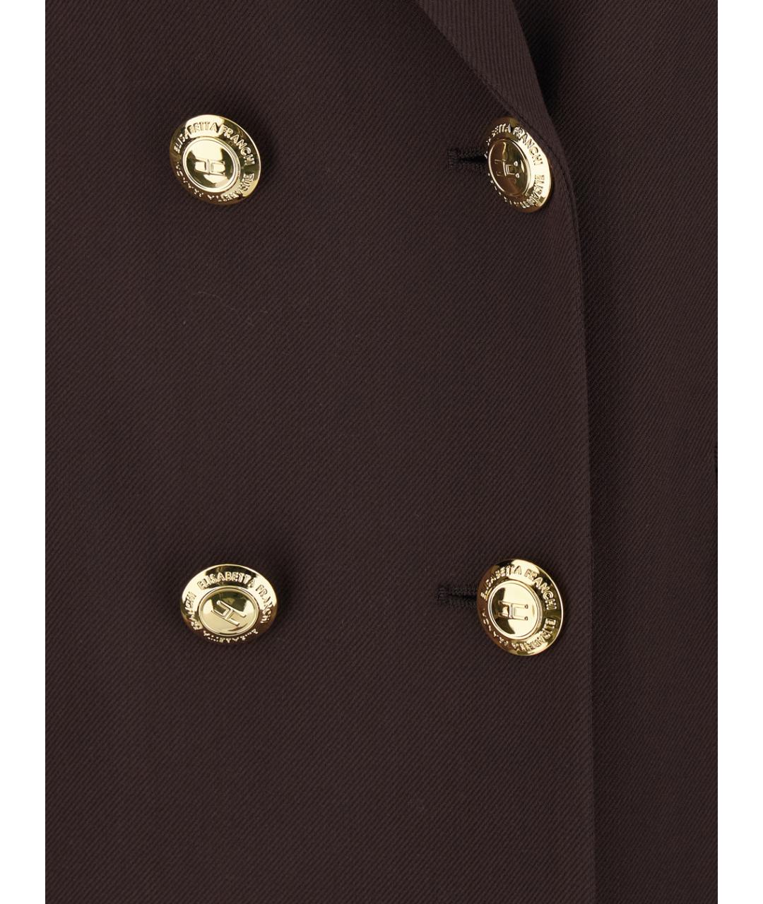 ELISABETTA FRANCHI Коричневый вискозный жакет/пиджак, фото 3