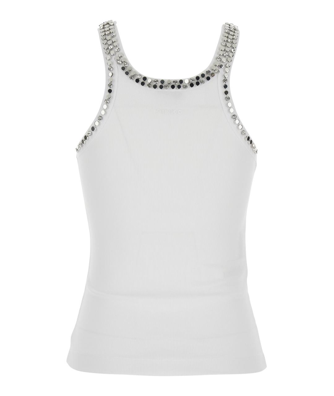 PINKO Белая хлопковая майка, фото 1