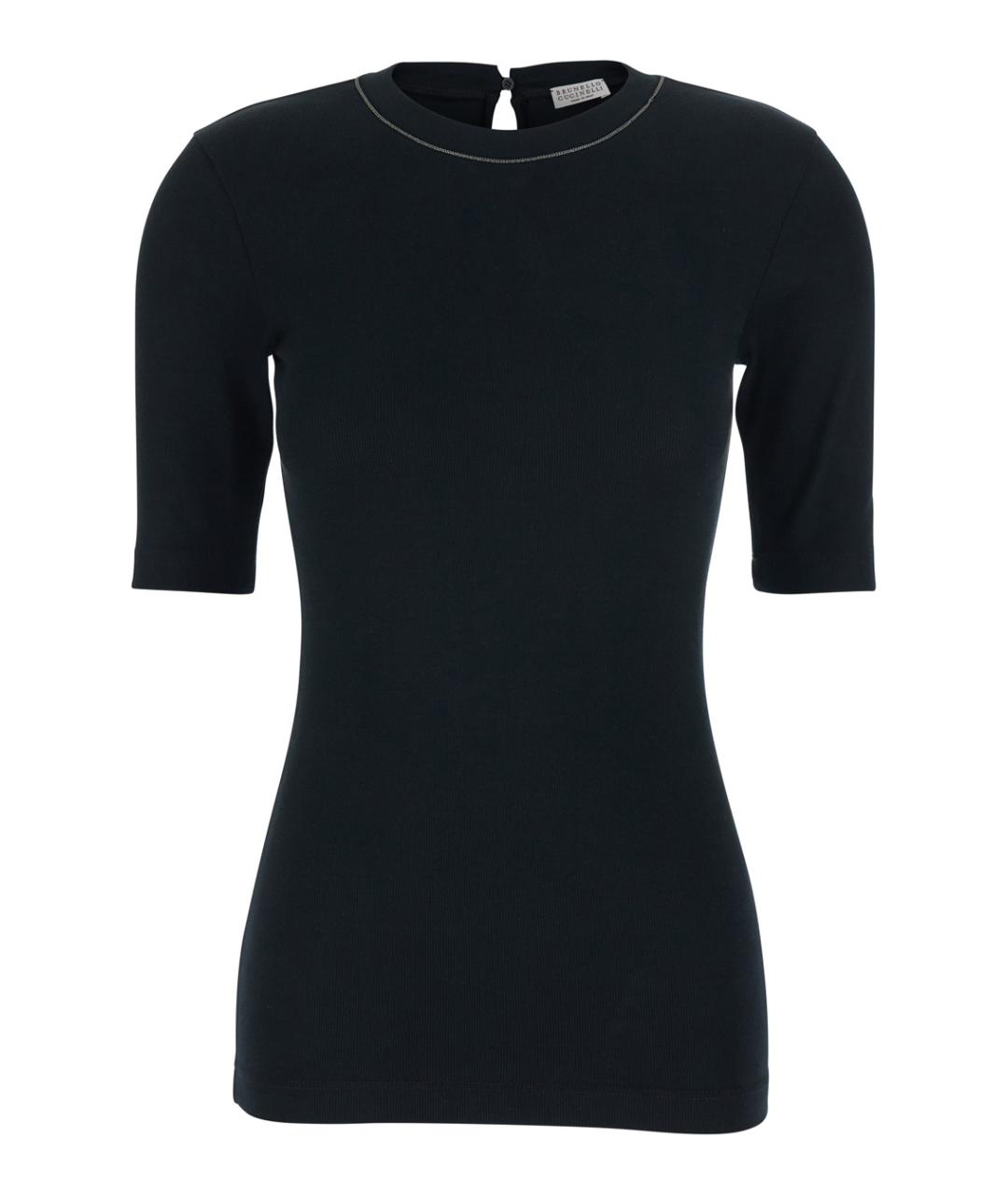 BRUNELLO CUCINELLI Черная хлопковая футболка, фото 1