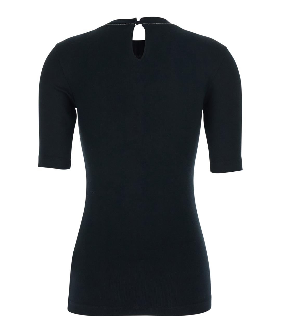 BRUNELLO CUCINELLI Черная хлопковая футболка, фото 2