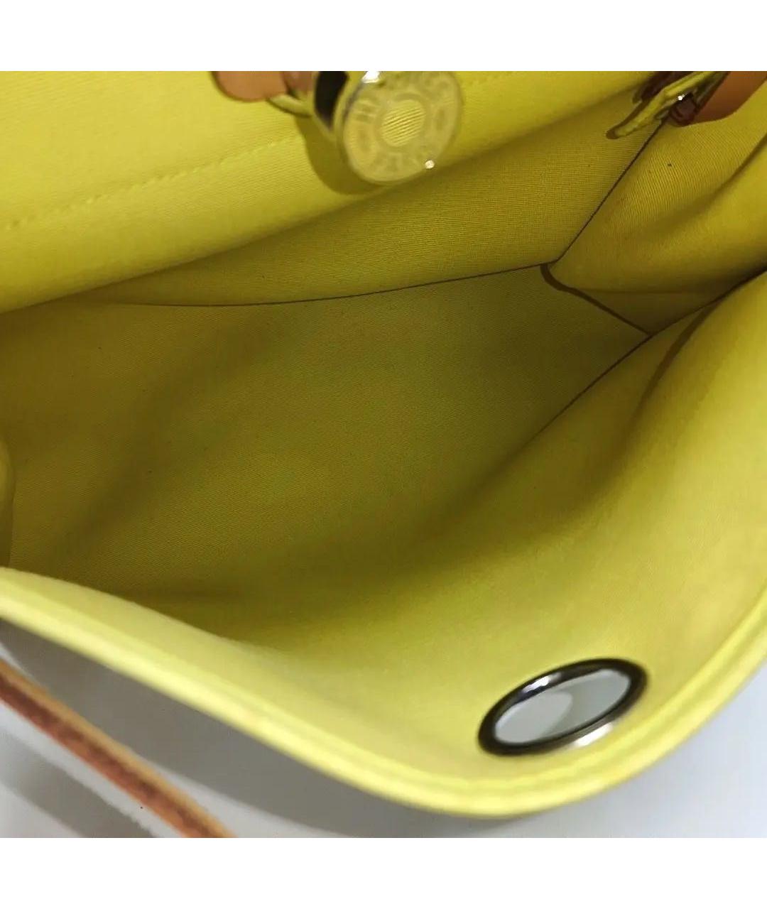 HERMES Желтая тканевая сумка через плечо, фото 5