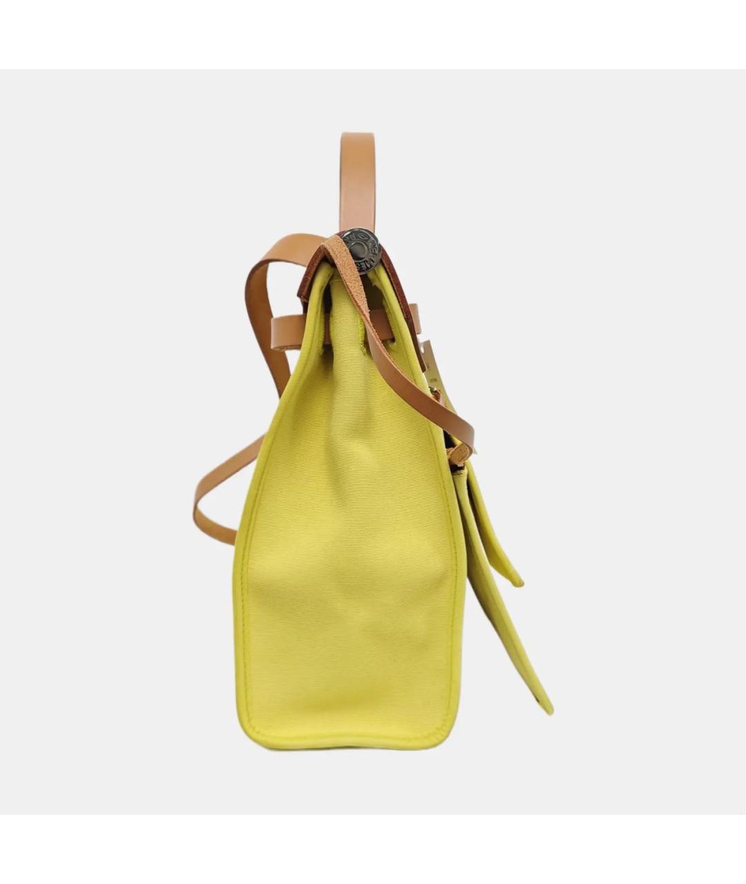 HERMES Желтая тканевая сумка через плечо, фото 2
