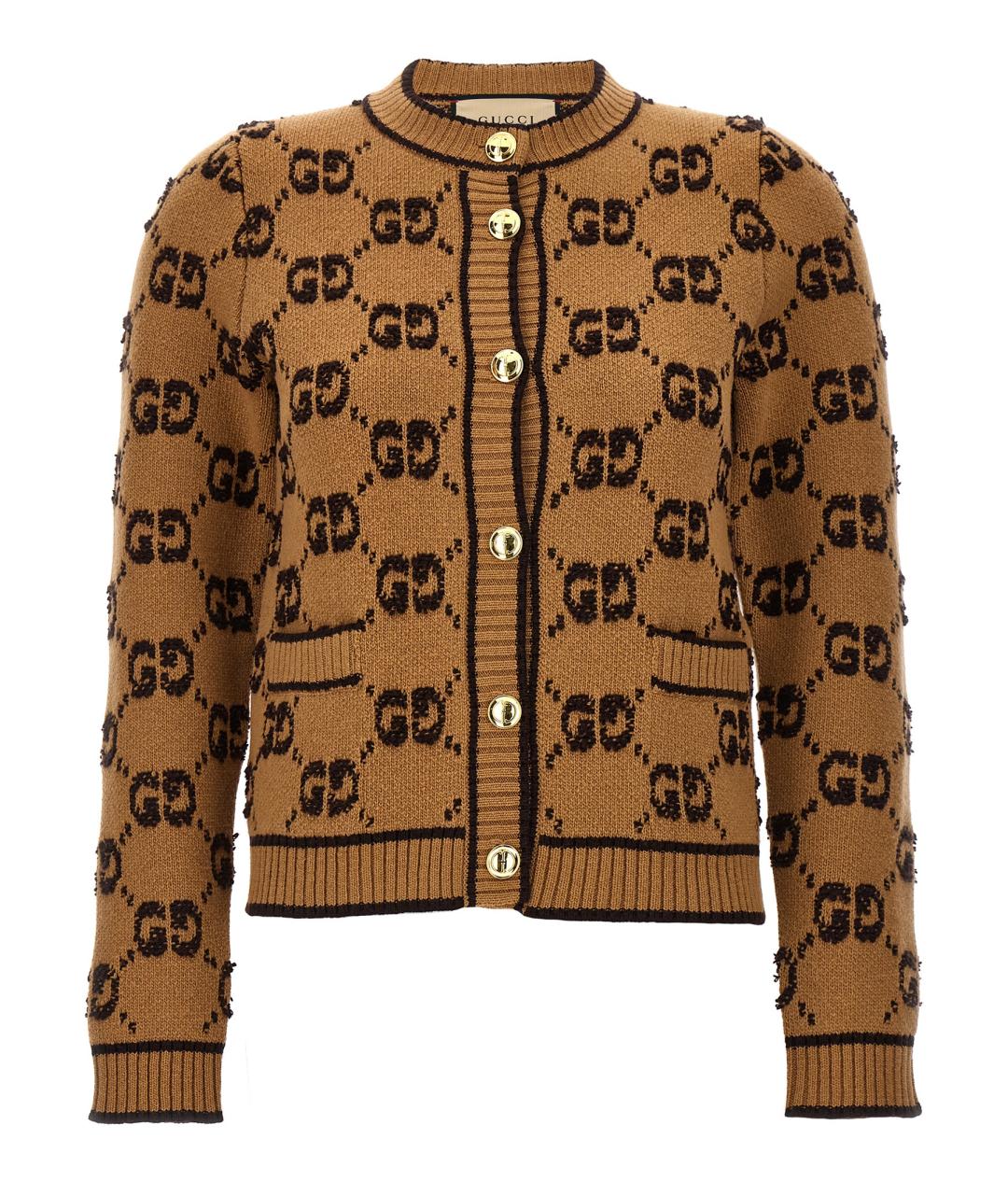 GUCCI Бежевый шерстяной кардиган, фото 1