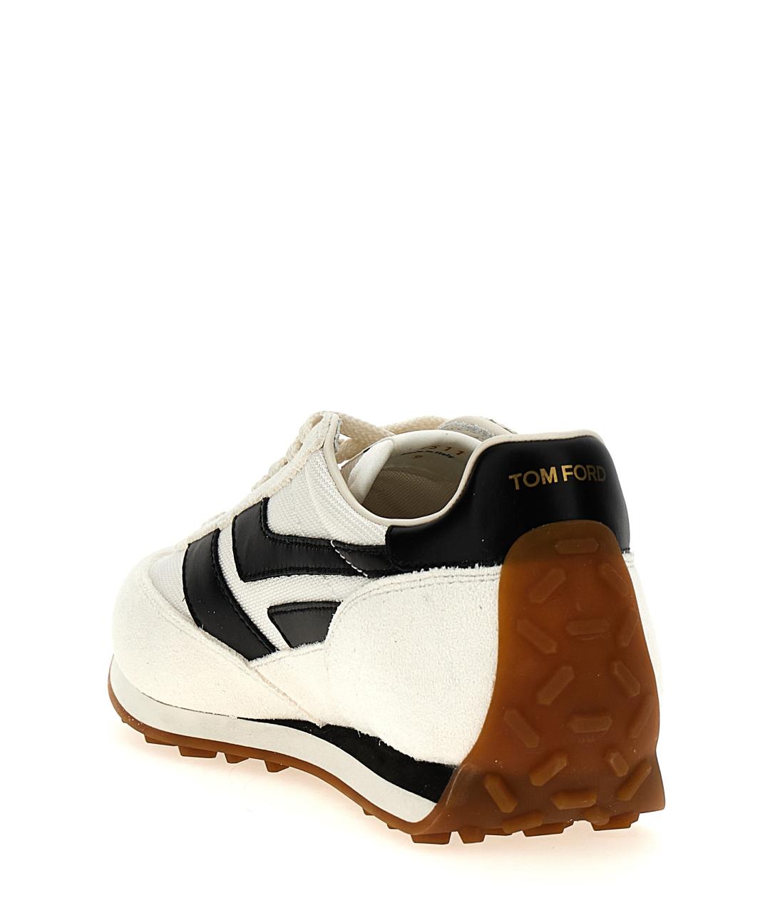 TOM FORD Белые текстильные низкие кроссовки / кеды, фото 3