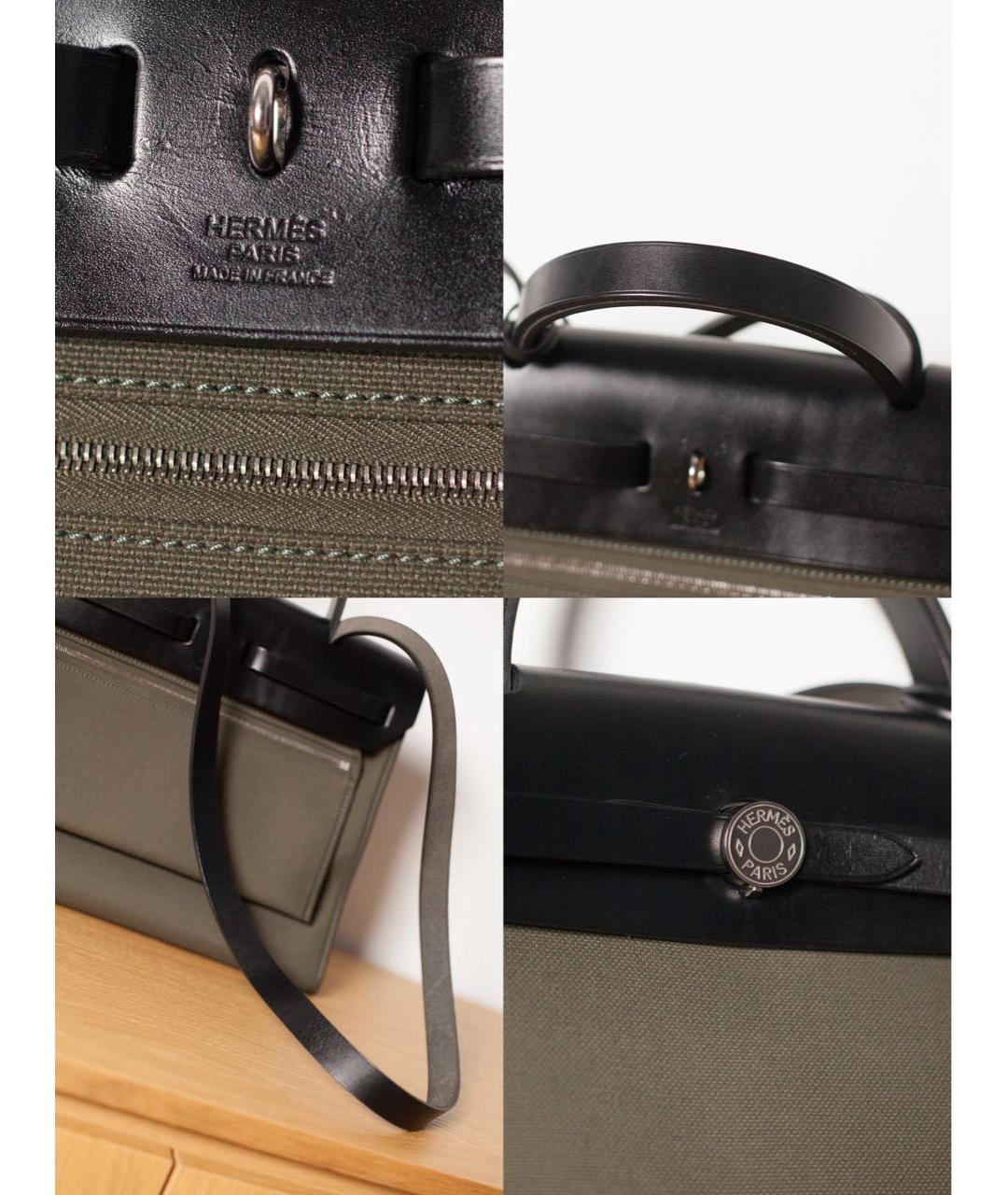 HERMES Хаки хлопковая сумка через плечо, фото 6