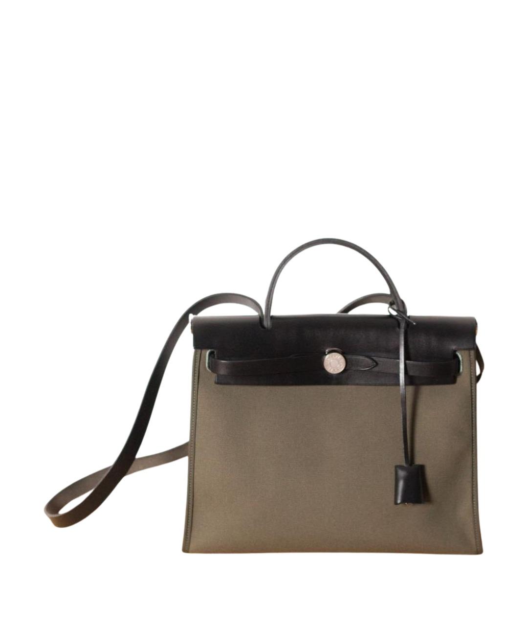 HERMES Хаки хлопковая сумка через плечо, фото 1