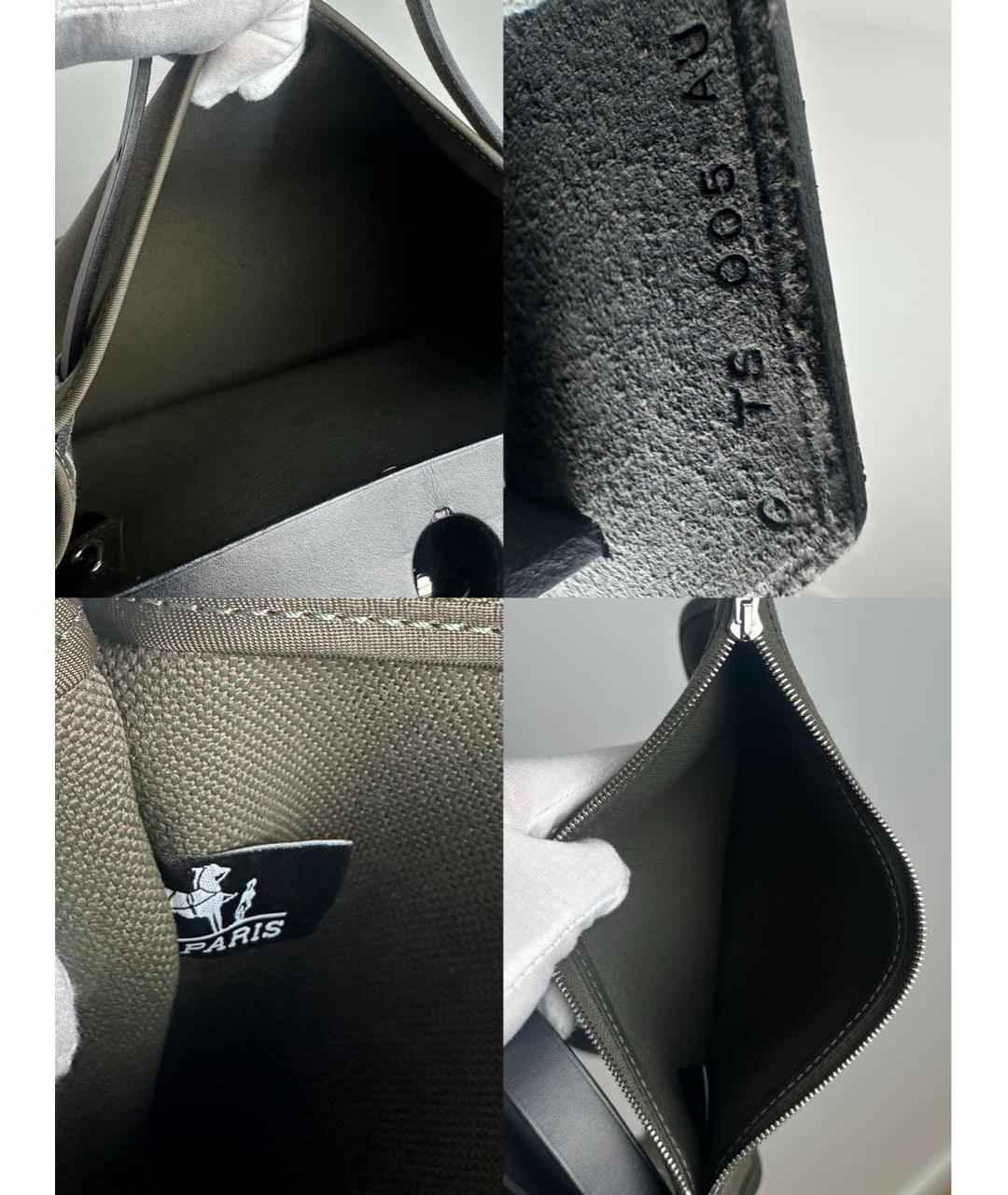 HERMES Хаки хлопковая сумка через плечо, фото 8