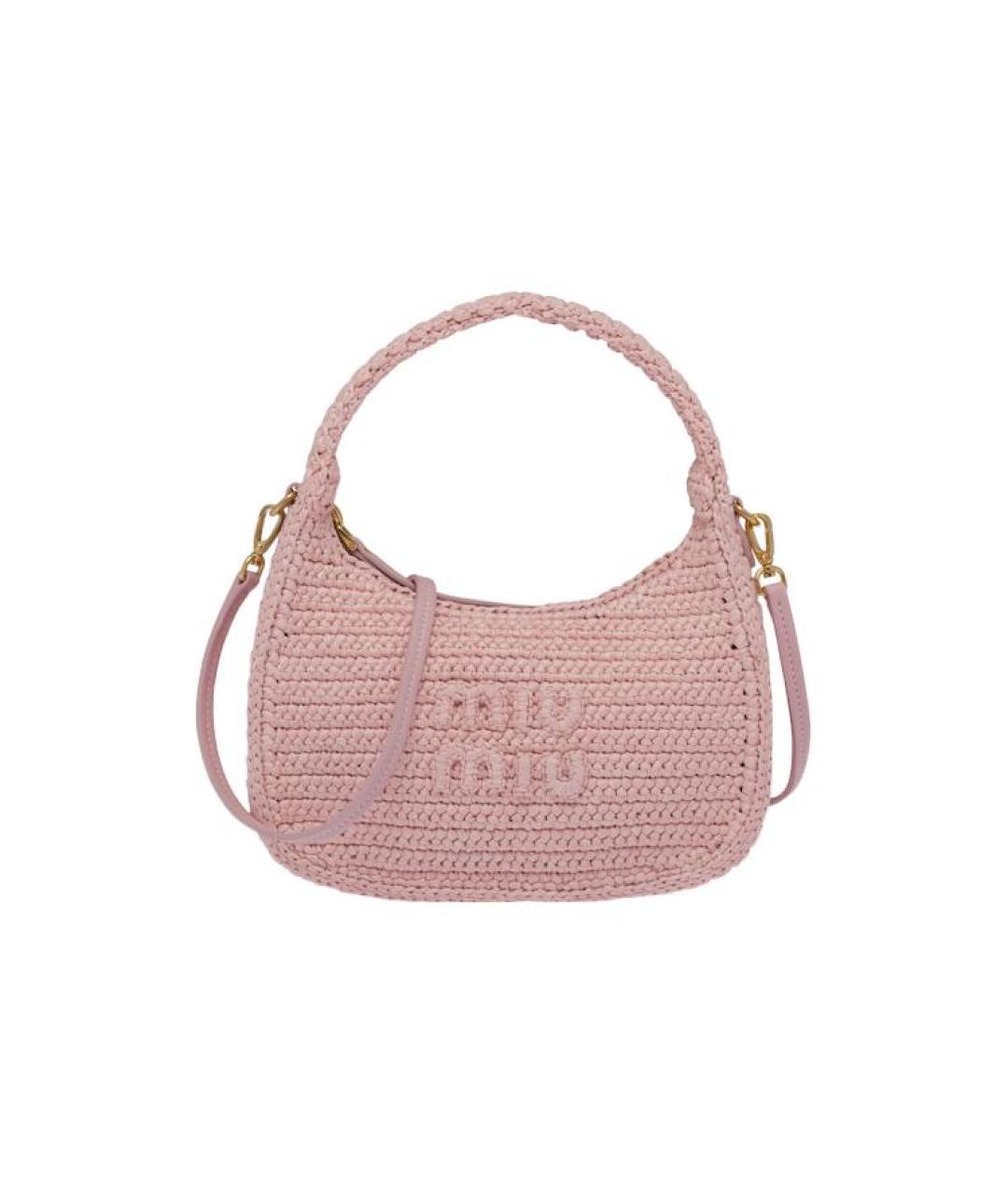 MIU MIU Розовая тканевая сумка через плечо, фото 1