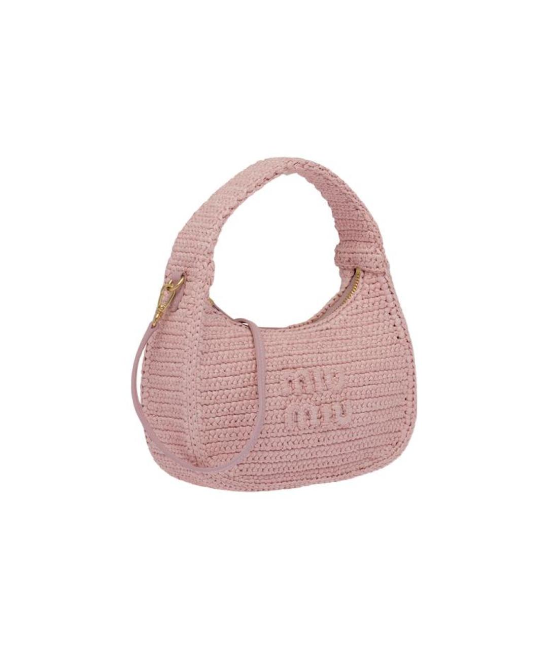 MIU MIU Розовая тканевая сумка через плечо, фото 2