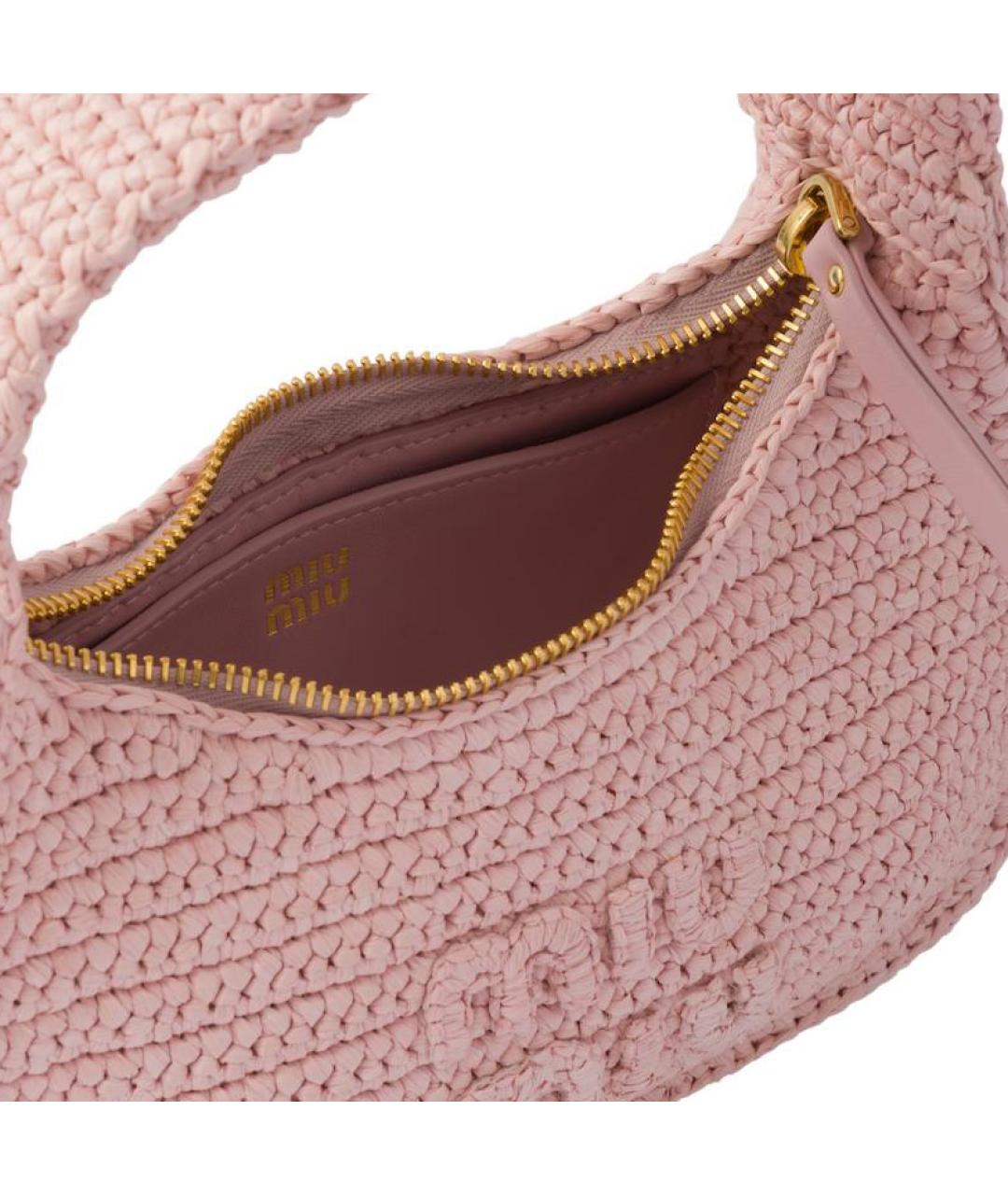 MIU MIU Розовая тканевая сумка через плечо, фото 4