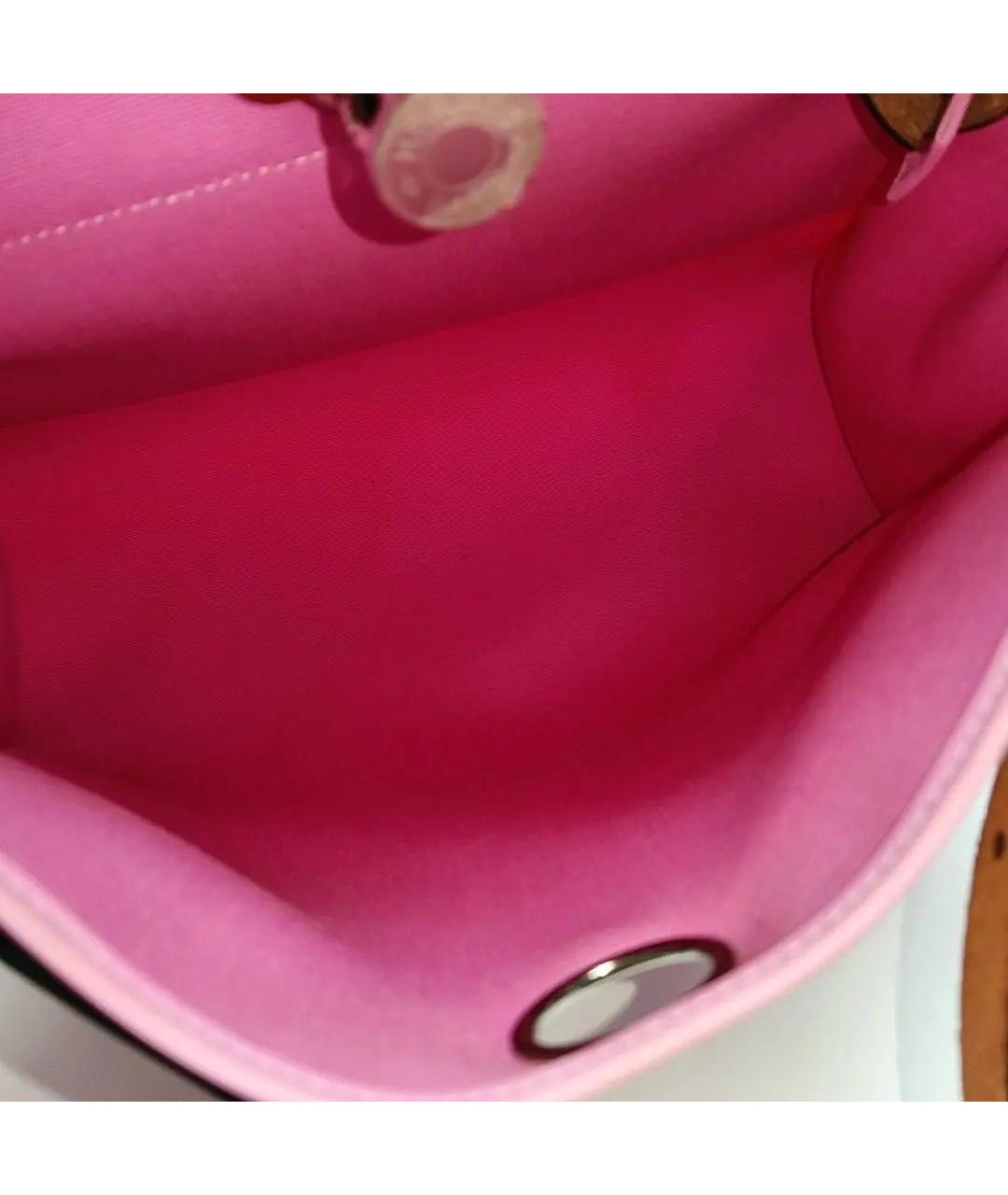 HERMES Розовая тканевая сумка через плечо, фото 5