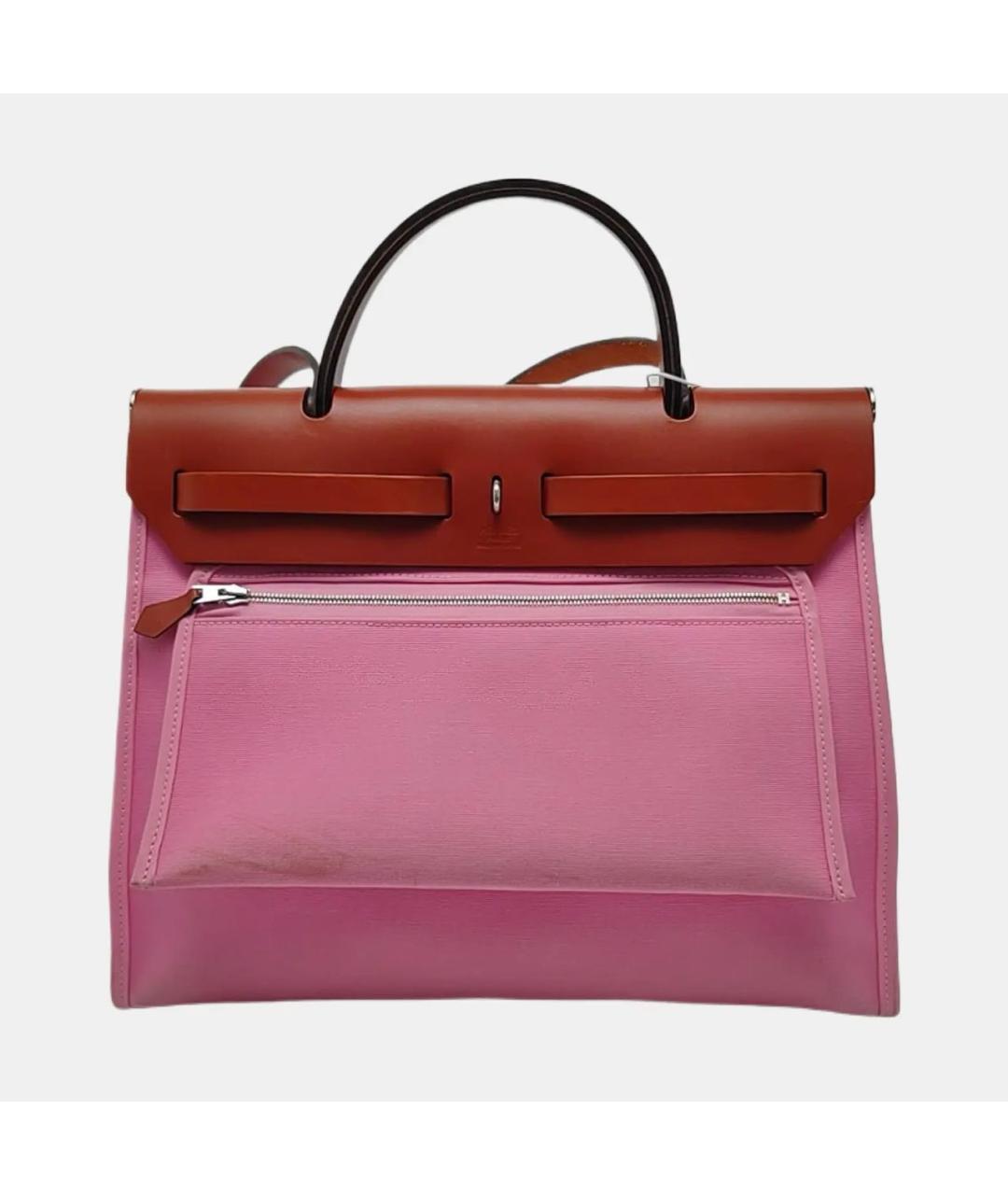 HERMES Розовая тканевая сумка через плечо, фото 4