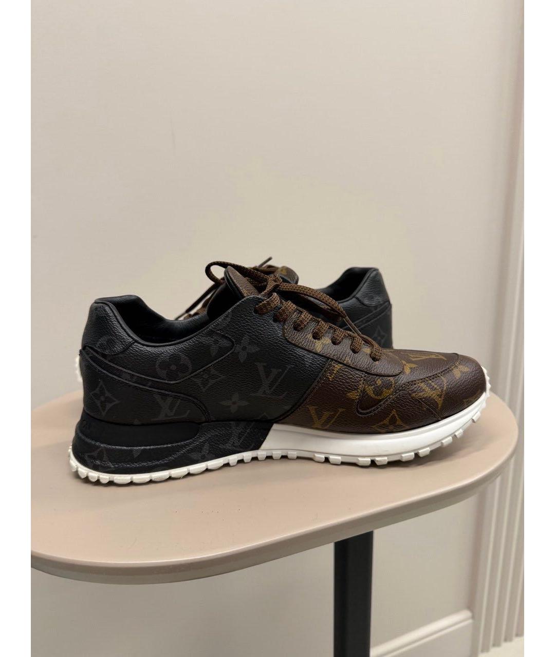 LOUIS VUITTON Коричневые кожаные низкие кроссовки / кеды, фото 5