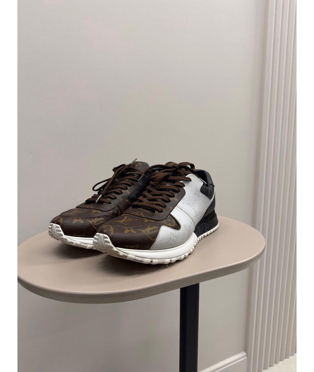 LOUIS VUITTON Коричневые кожаные низкие кроссовки / кеды, фото 3