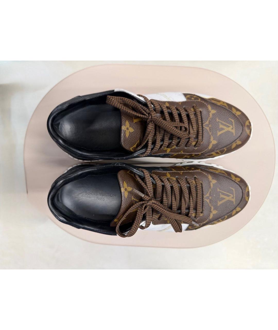 LOUIS VUITTON Коричневые кожаные низкие кроссовки / кеды, фото 6